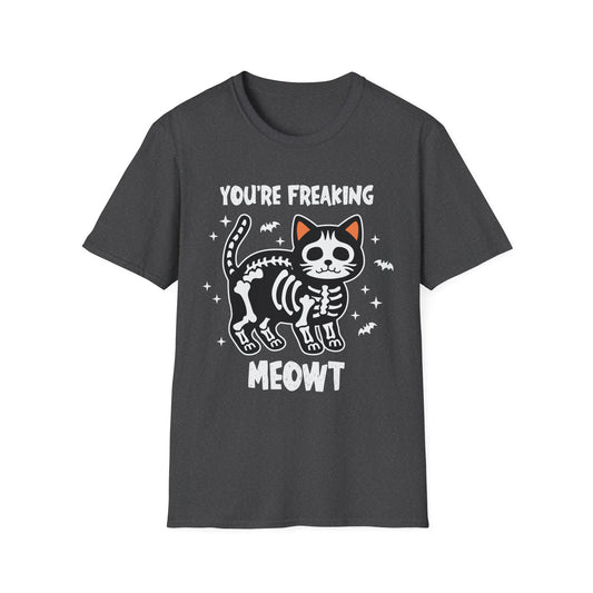 You're Freaking Meowt Skeleton Cat Unisex Softstyle Halloween T-Shirt