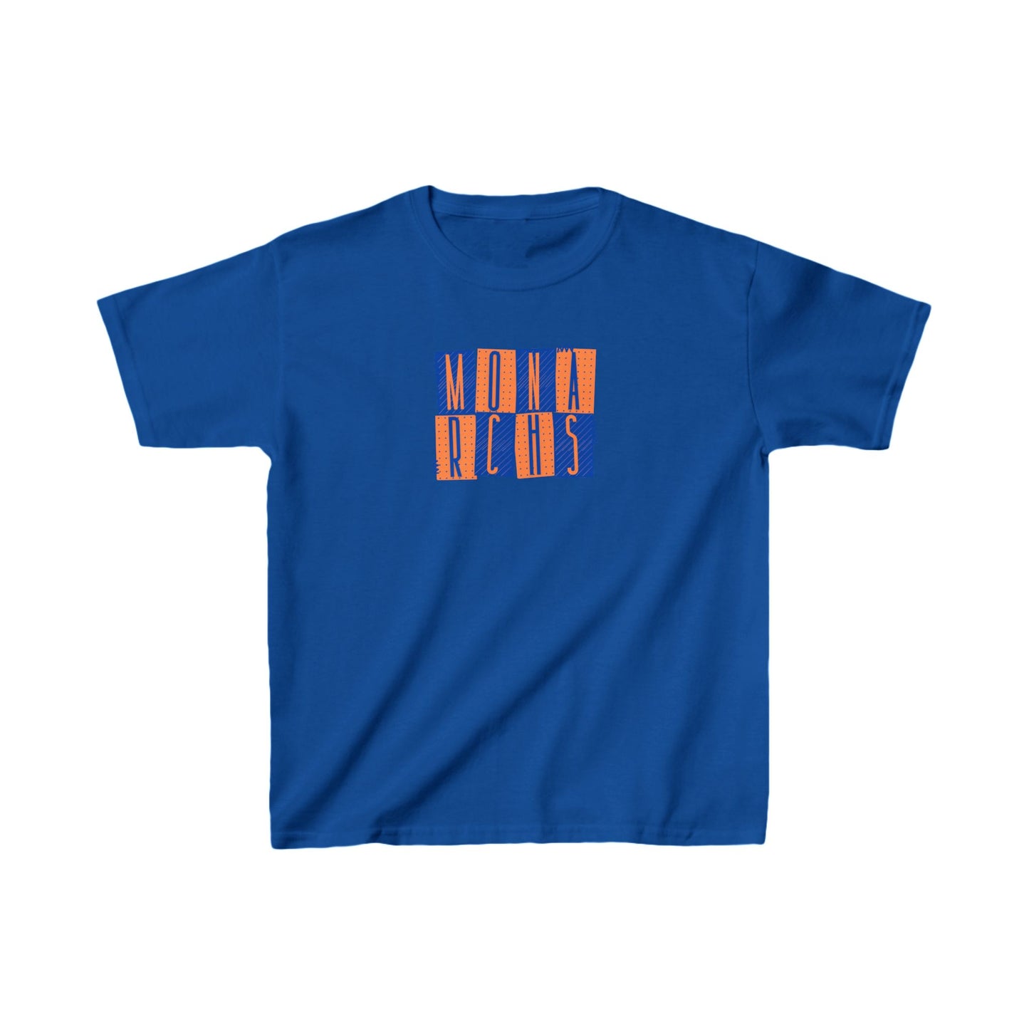 Kids Monarchs Squares Heavy Cotton Tee - Fun & Vibrant Youth Shirt