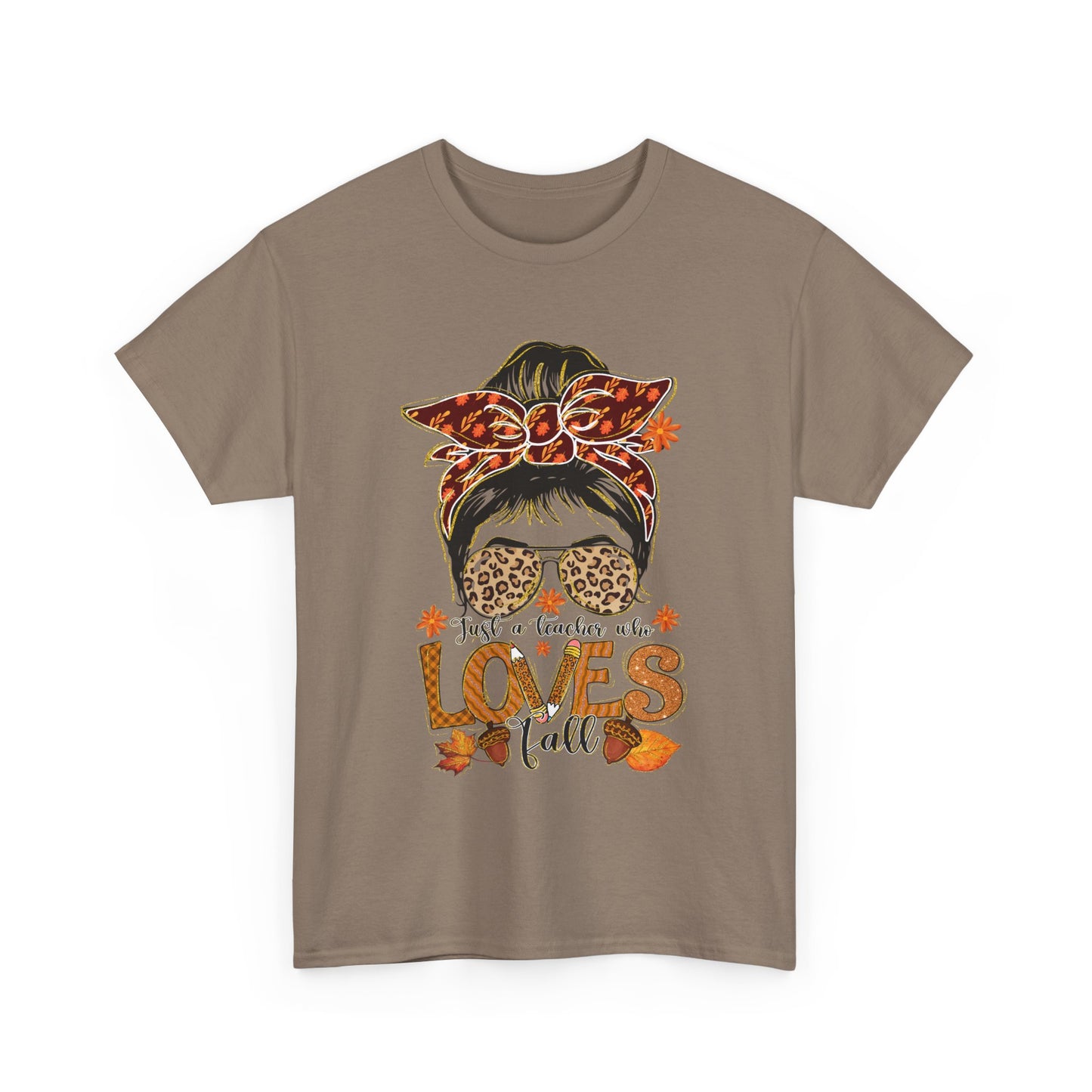 Fall Vibes Teacher Unisex Heavy Cotton Tee - "She Loves Fall" Design