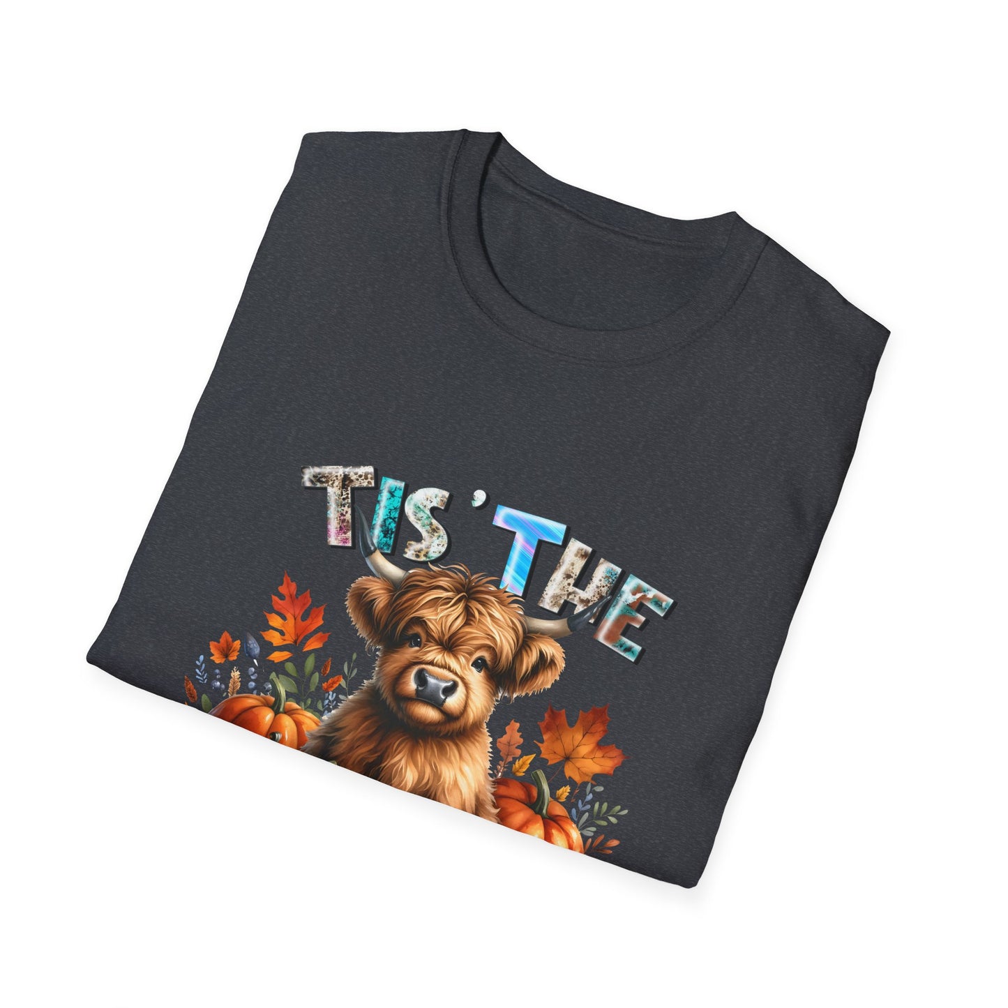 Tis the Season Fall Cow Unisex Softstyle T-Shirt