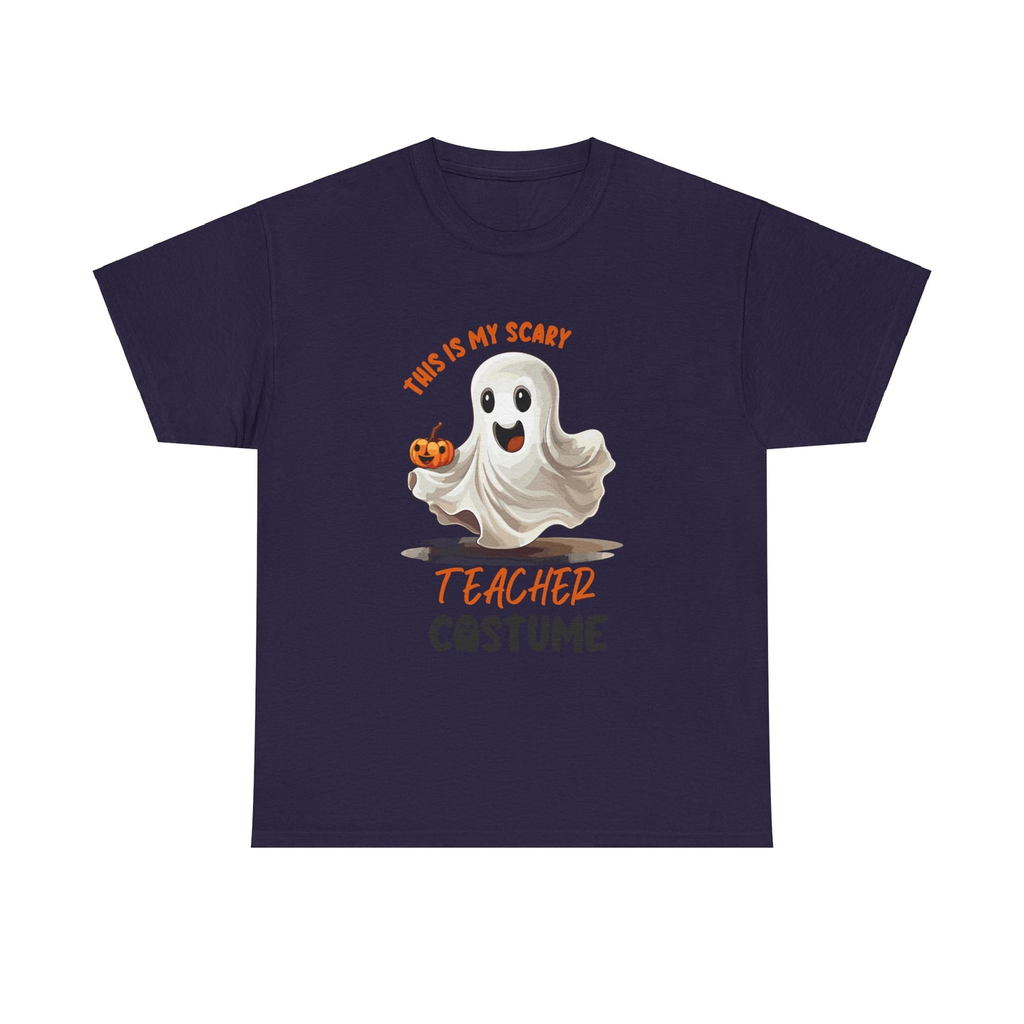 Funny Ghost Teacher Costume Tee | Unisex Heavy Cotton Shirt for School Teacher