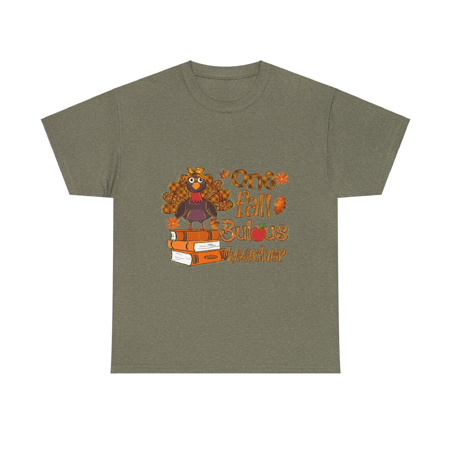 Fall Teacher Unisex Heavy Cotton Tee - 'One Fall -Bulous Teacher' Design