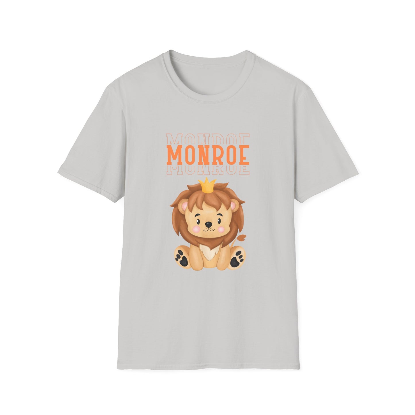 Triple Monroe Orange Lettering with Cute Lion King Unisex Adult Softstyle T-Shirt