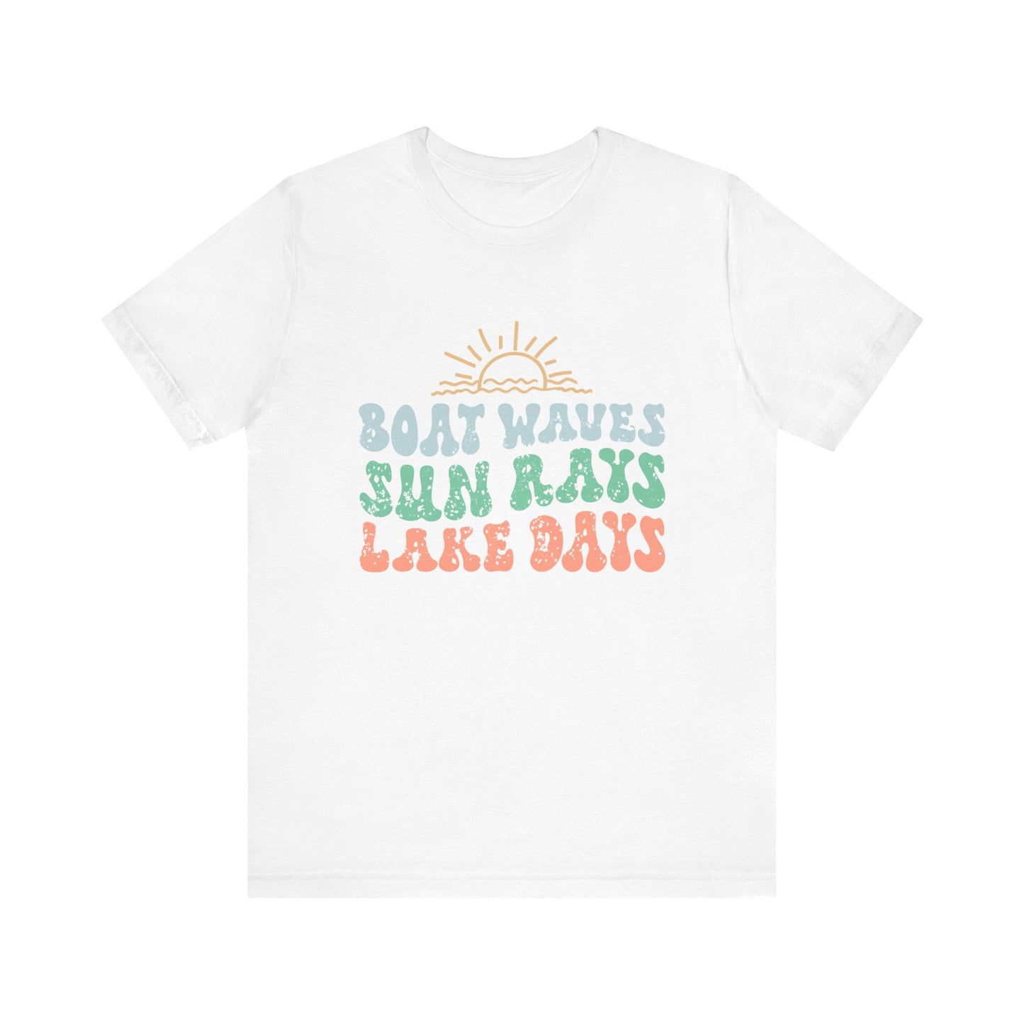 Boat Waves Sun Rays Lake Days Unisex Jersey Short Sleeve Tee