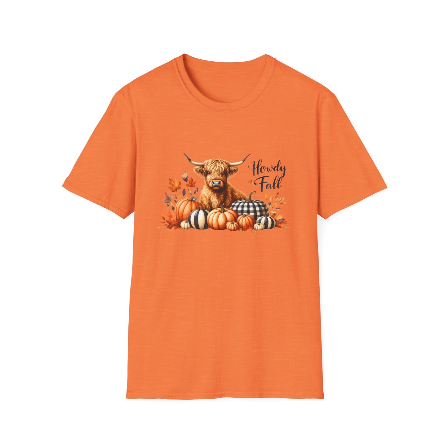 Autumn Cow Graphic T-Shirt - Perfect for Fall Celebrations