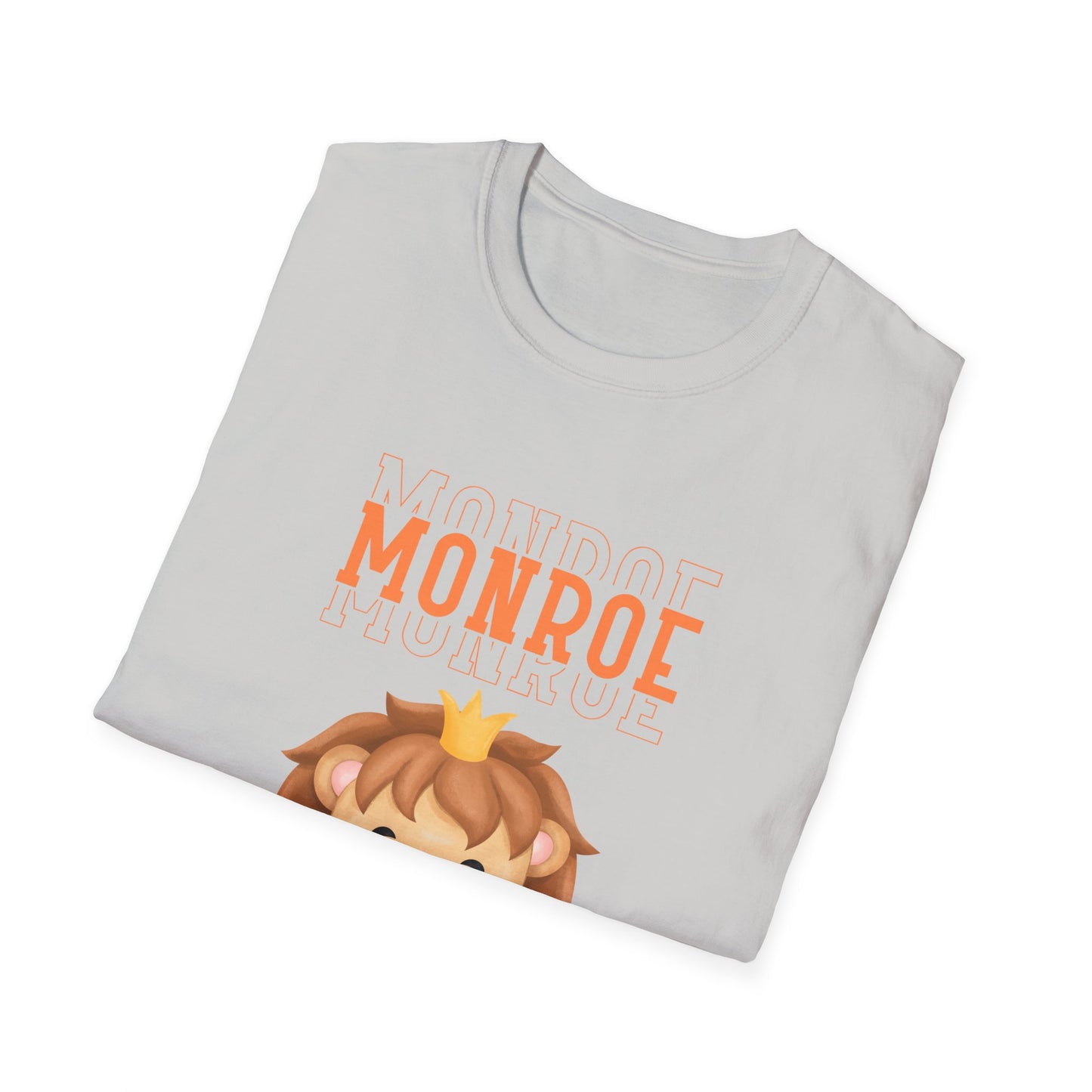 Triple Monroe Orange Lettering with Cute Lion King Unisex Adult Softstyle T-Shirt