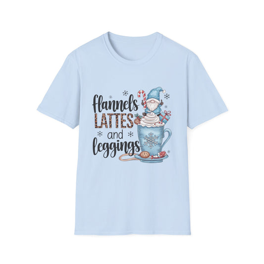 Cozy Flannels, Lattes & Leggings Winter Holiday Unisex T-Shirt