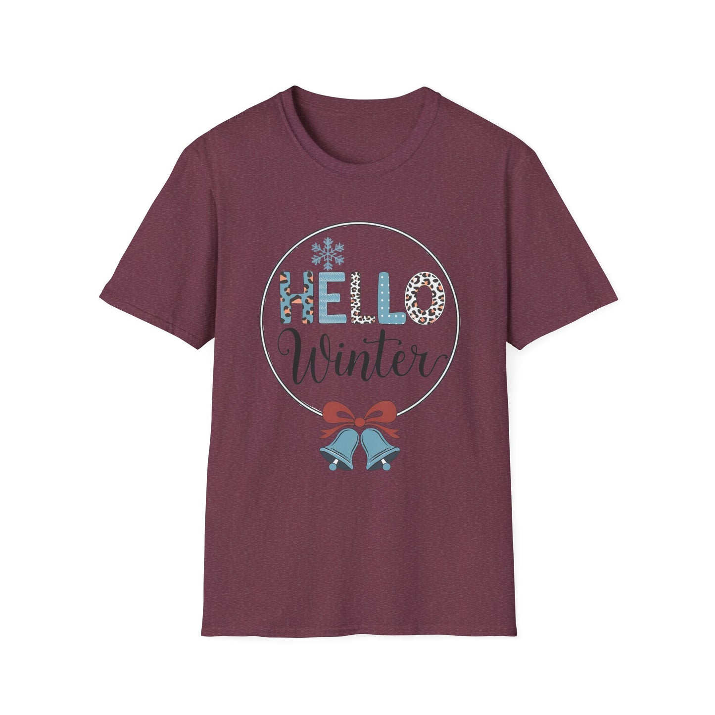 Hello Winter Unisex Softstyle T-Shirt | Cozy Seasonal Tee for Celebrations