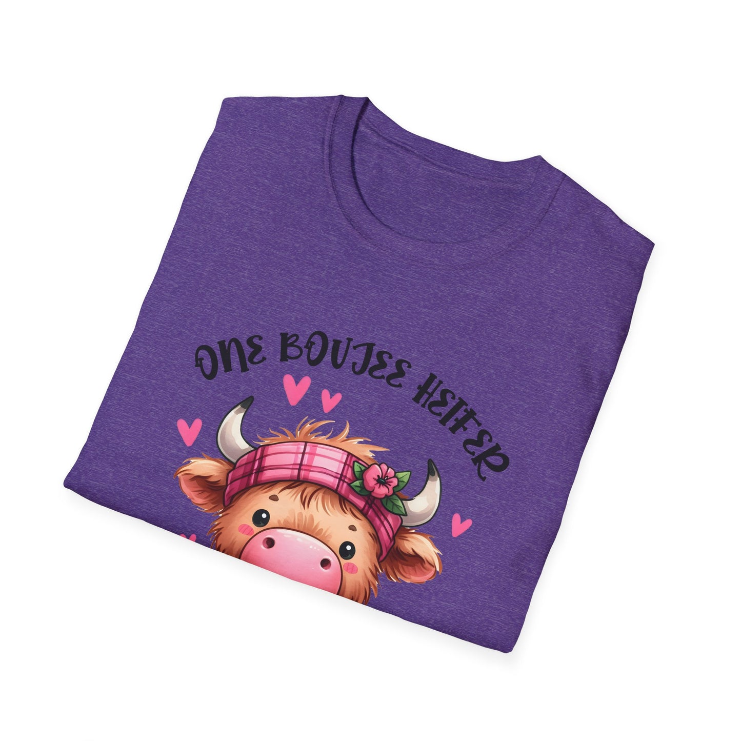 One Boujee Heifer Unisex Softstyle Cow T-Shirt - Cute Cow Graphic Tee