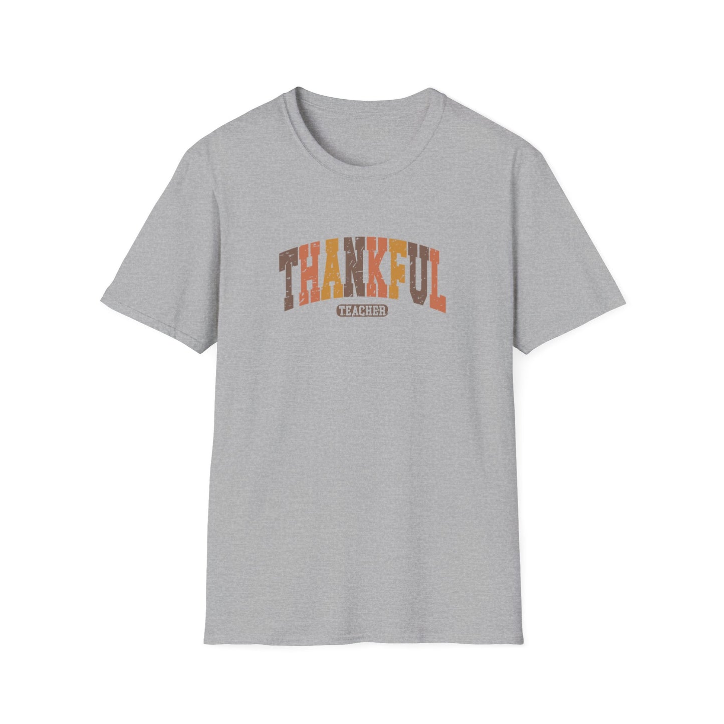 Thankful Teacher Unisex Softstyle Thanksgiving Teacher T-Shirt – Perfect for Educators and Appreciation Days