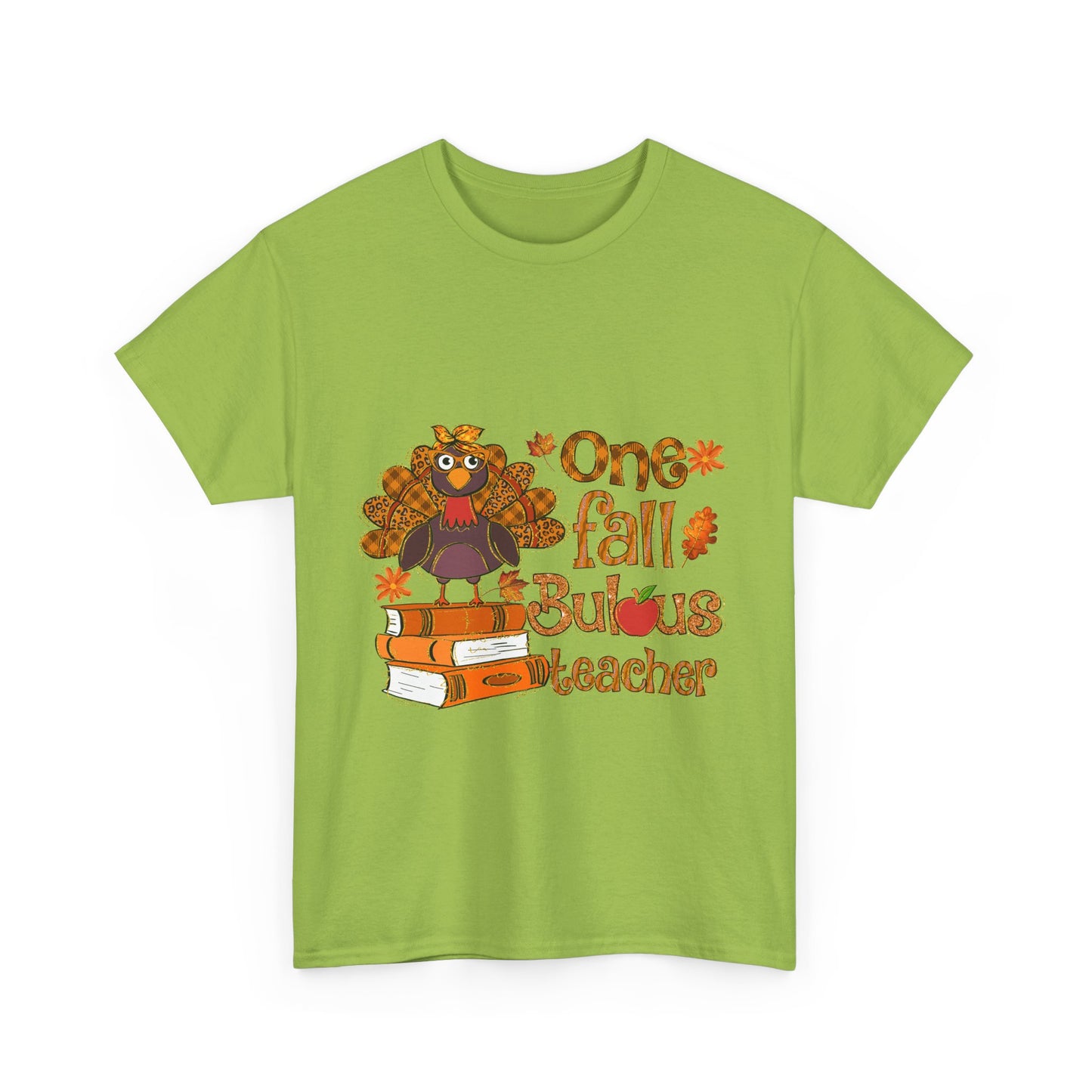 Fall Teacher Unisex Heavy Cotton Tee - 'One Fall -Bulous Teacher' Design