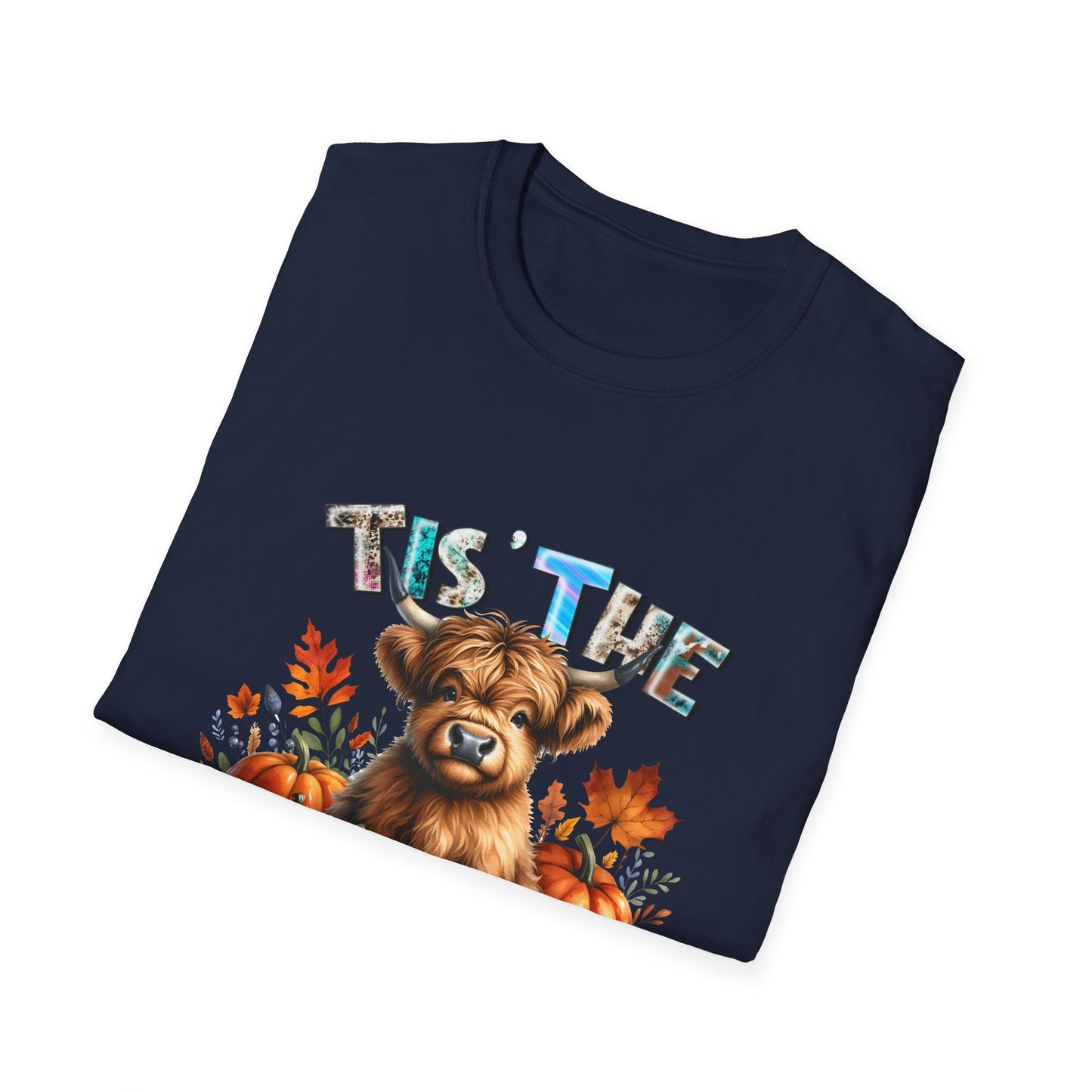 Tis the Season Fall Cow Unisex Softstyle T-Shirt