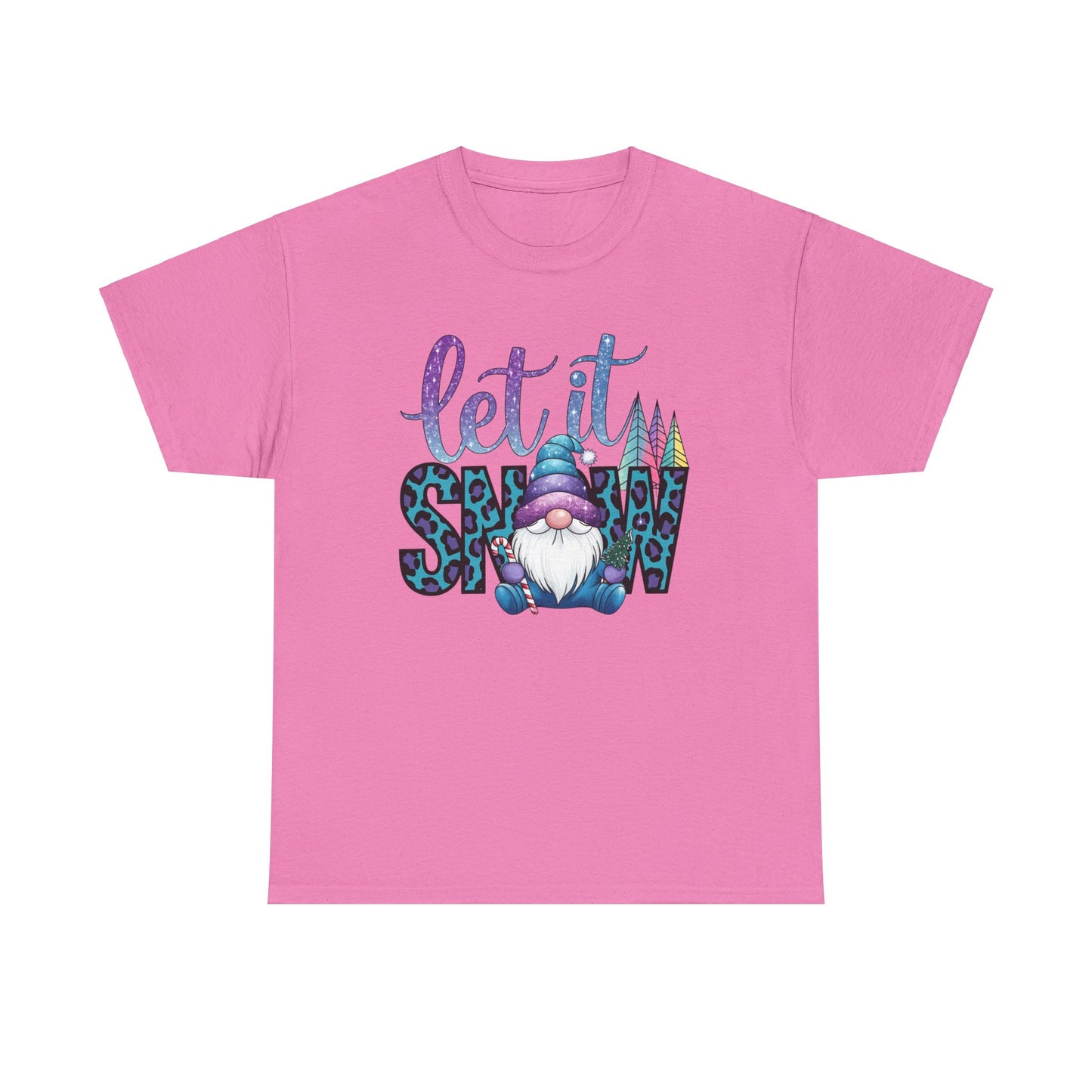 Let It Snow Unisex Heavy Cotton Tee - Fun Winter Holiday Gnome Design