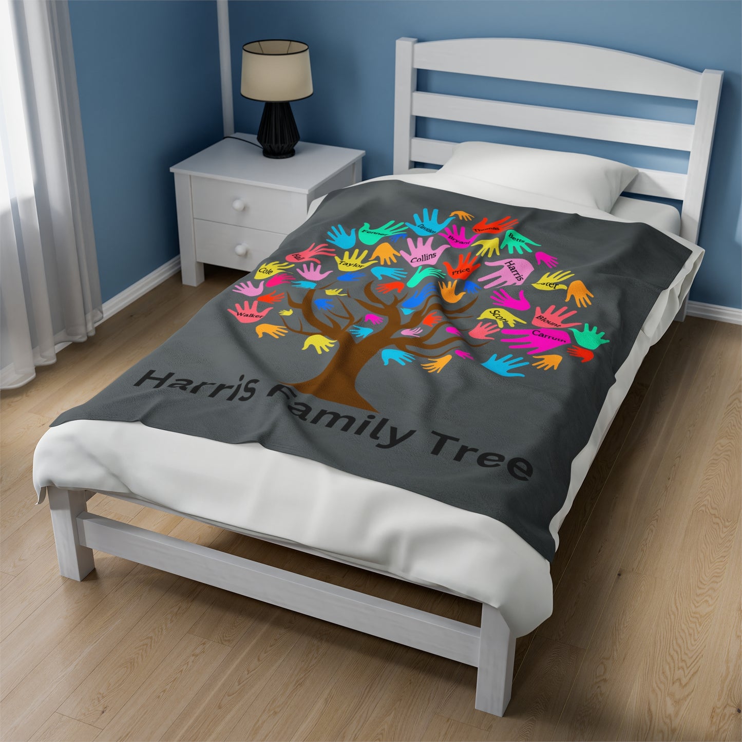 Harris Family Tree Velveteen Plush Blanket