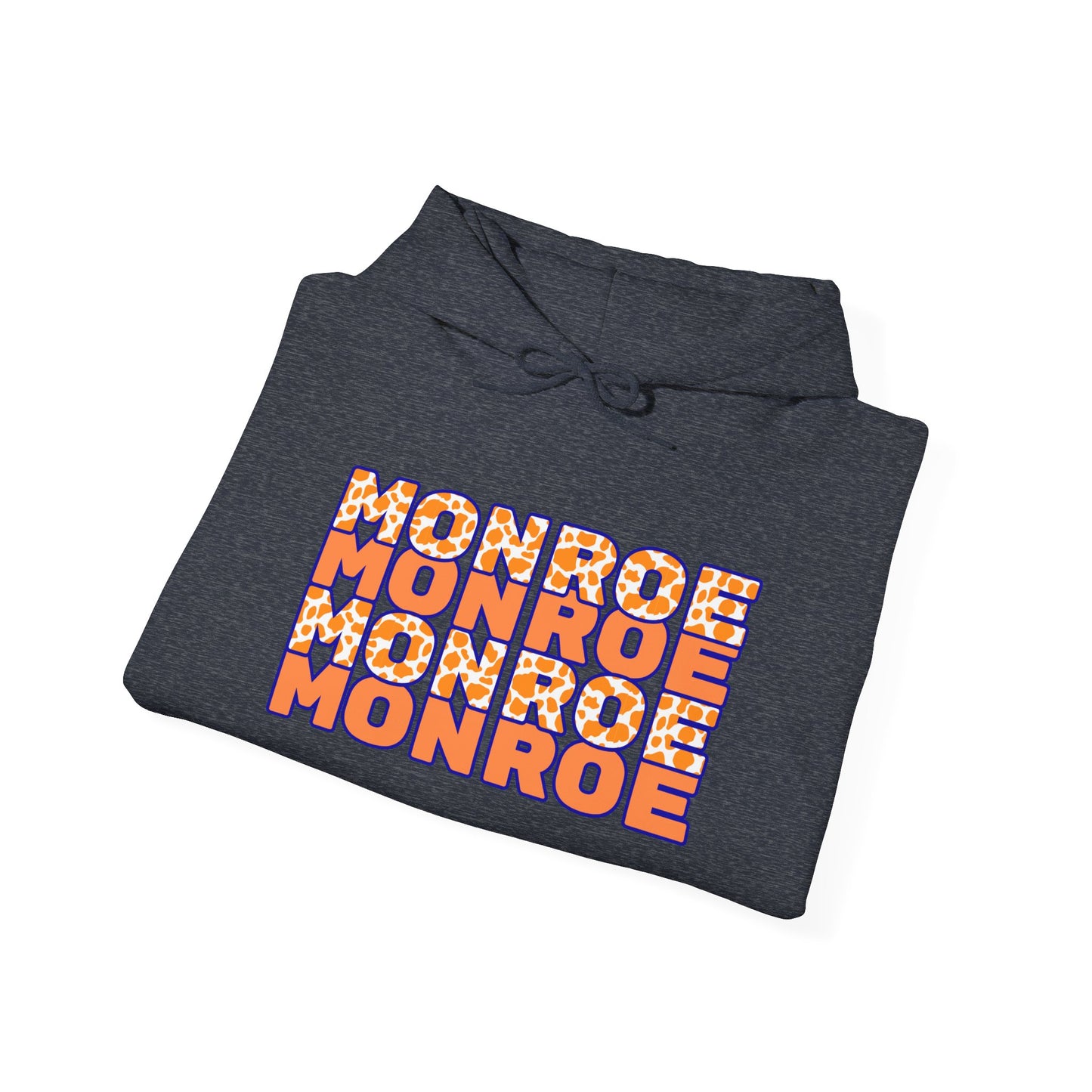 Monroe Spirit 2 dided Cow Print Unisex Heavy Blend™ Hooded Sweatshirt - Cozy and Stylish for Game Days