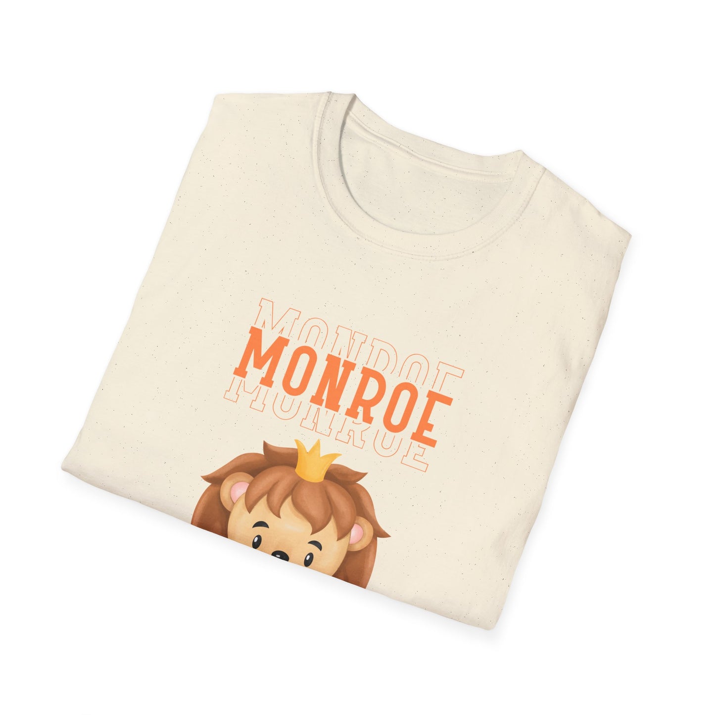 Triple Monroe Orange Lettering with Cute Lion King Unisex Adult Softstyle T-Shirt