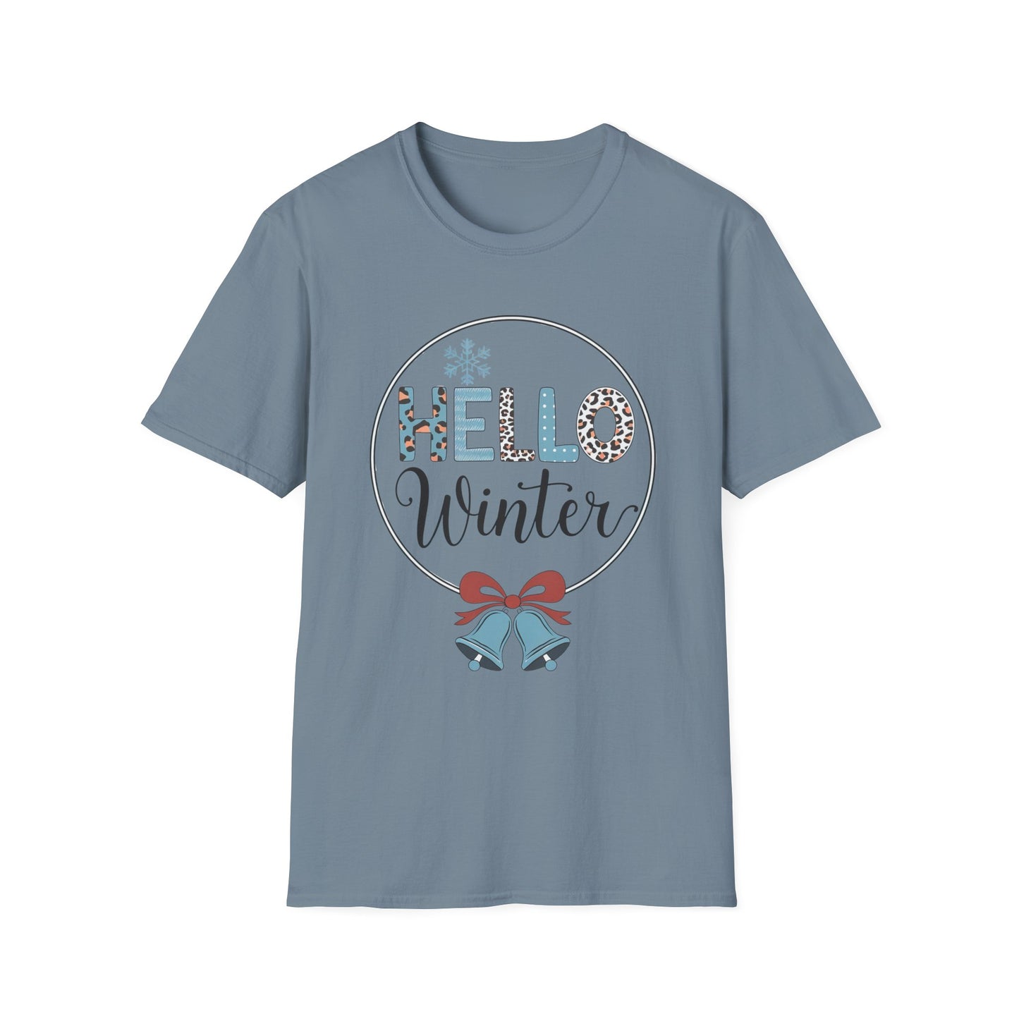 Hello Winter Unisex Softstyle T-Shirt | Cozy Seasonal Tee for Celebrations