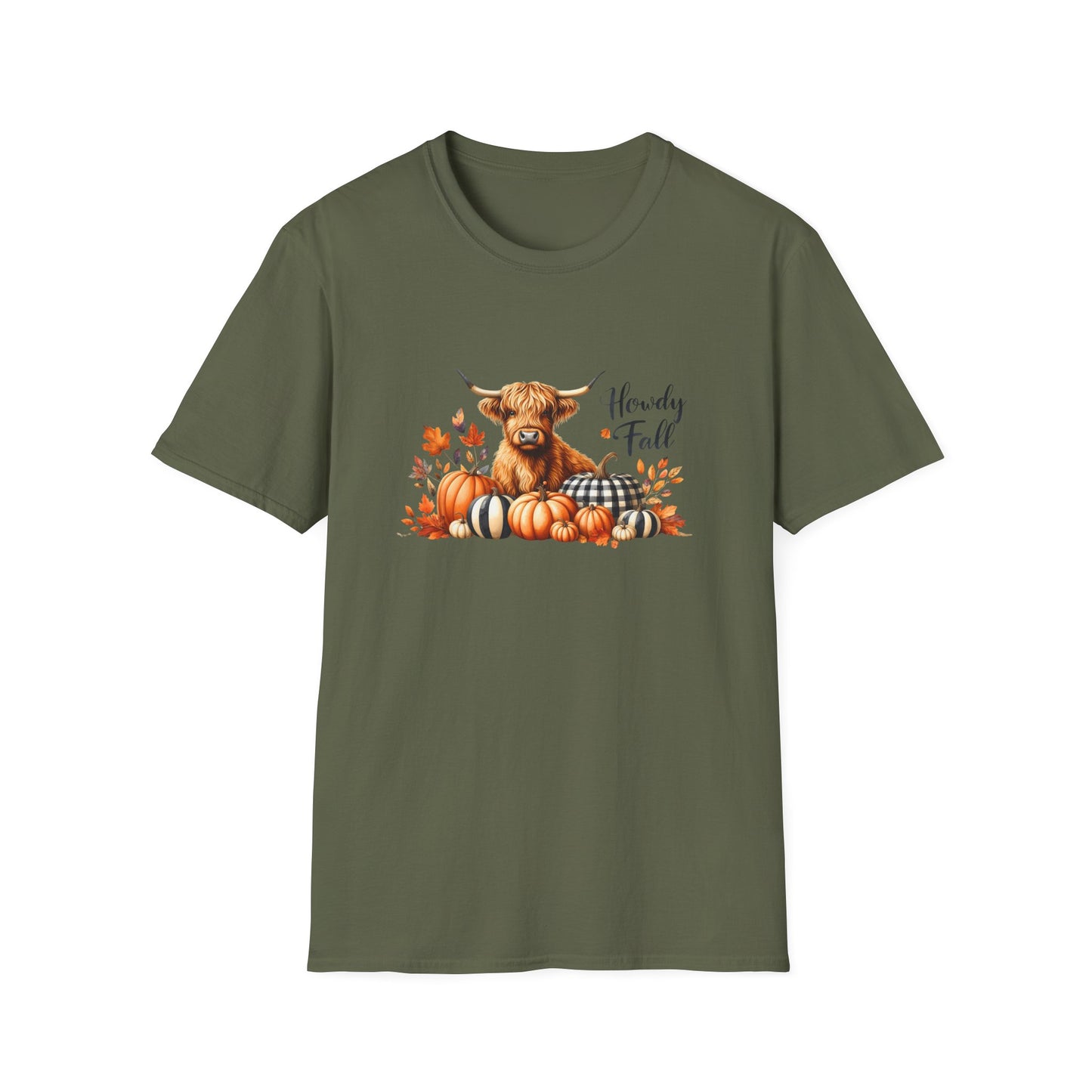Autumn Cow Graphic T-Shirt - Perfect for Fall Celebrations