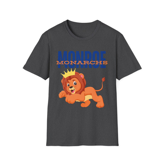 Monroe Monarchs Blue/Orange Jumping Lion Crown Design