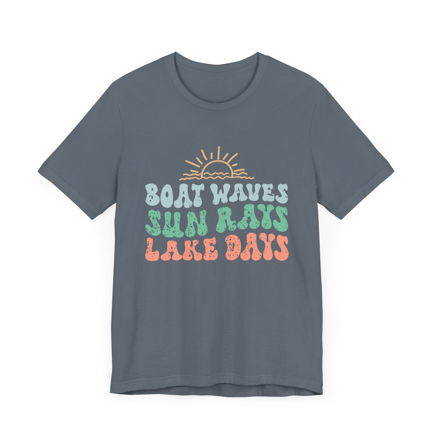 Boat Waves Sun Rays Lake Days Unisex Jersey Short Sleeve Tee