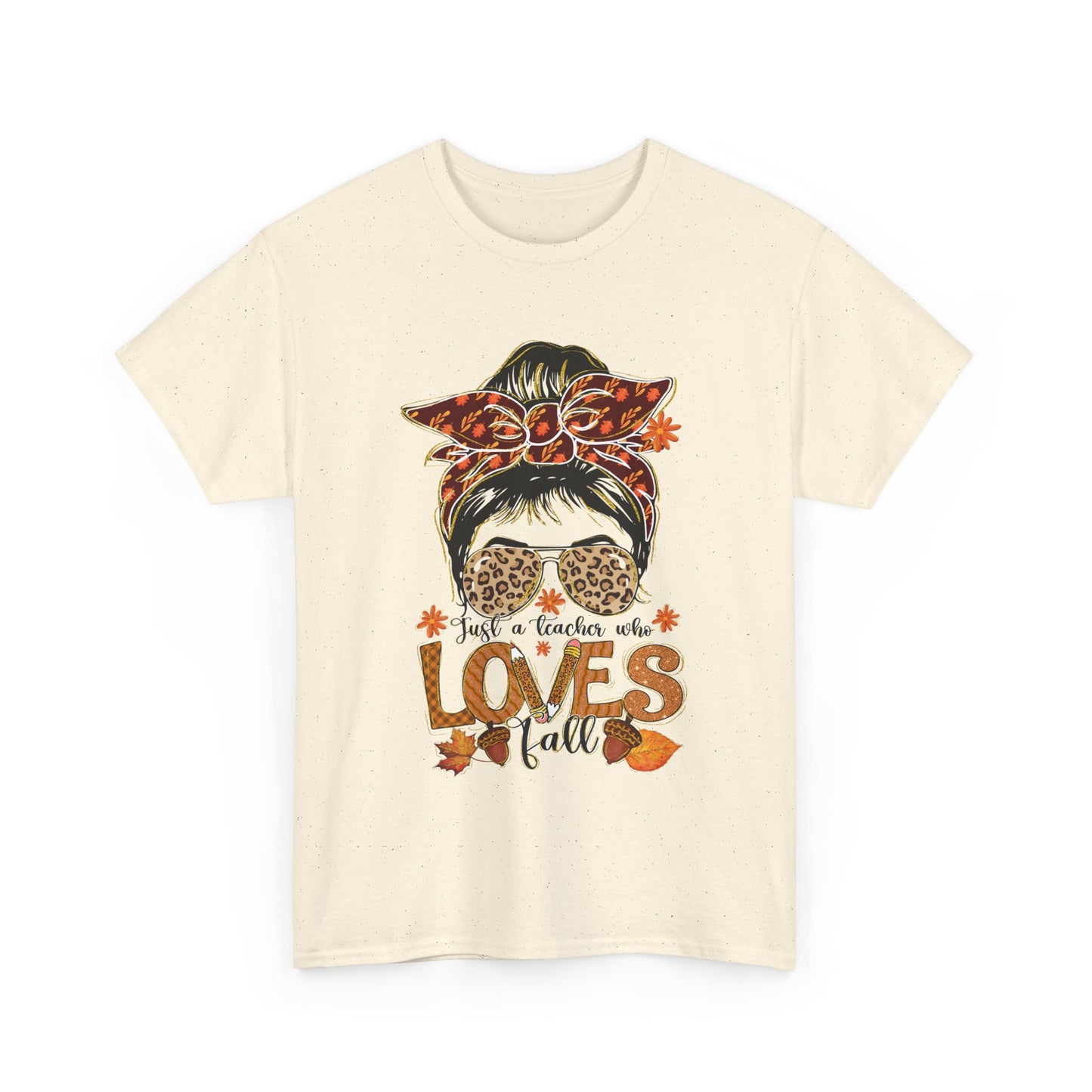Fall Vibes Teacher Unisex Heavy Cotton Tee - "She Loves Fall" Design