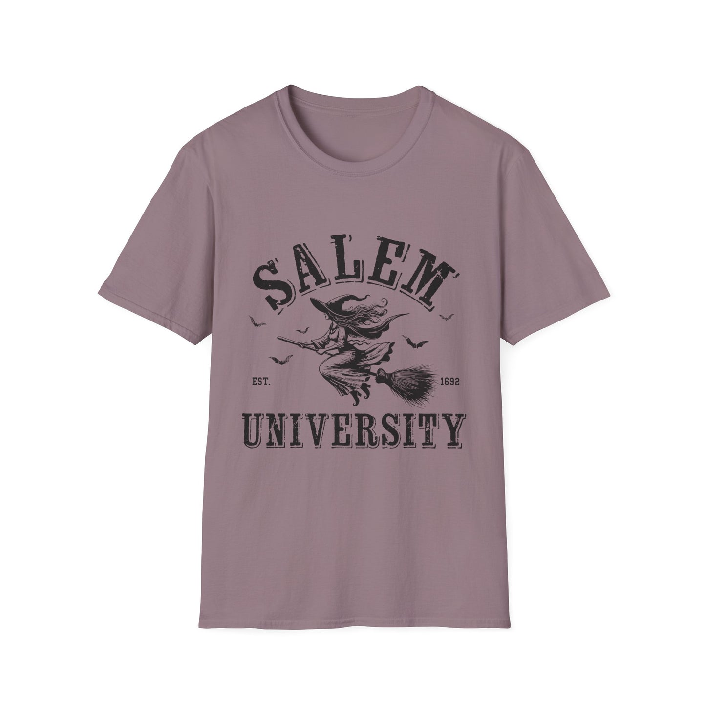 Salem University Vintage Witchy T-Shirt | Unisex Softstyle Tee | Perfect for Halloween & College Spirit