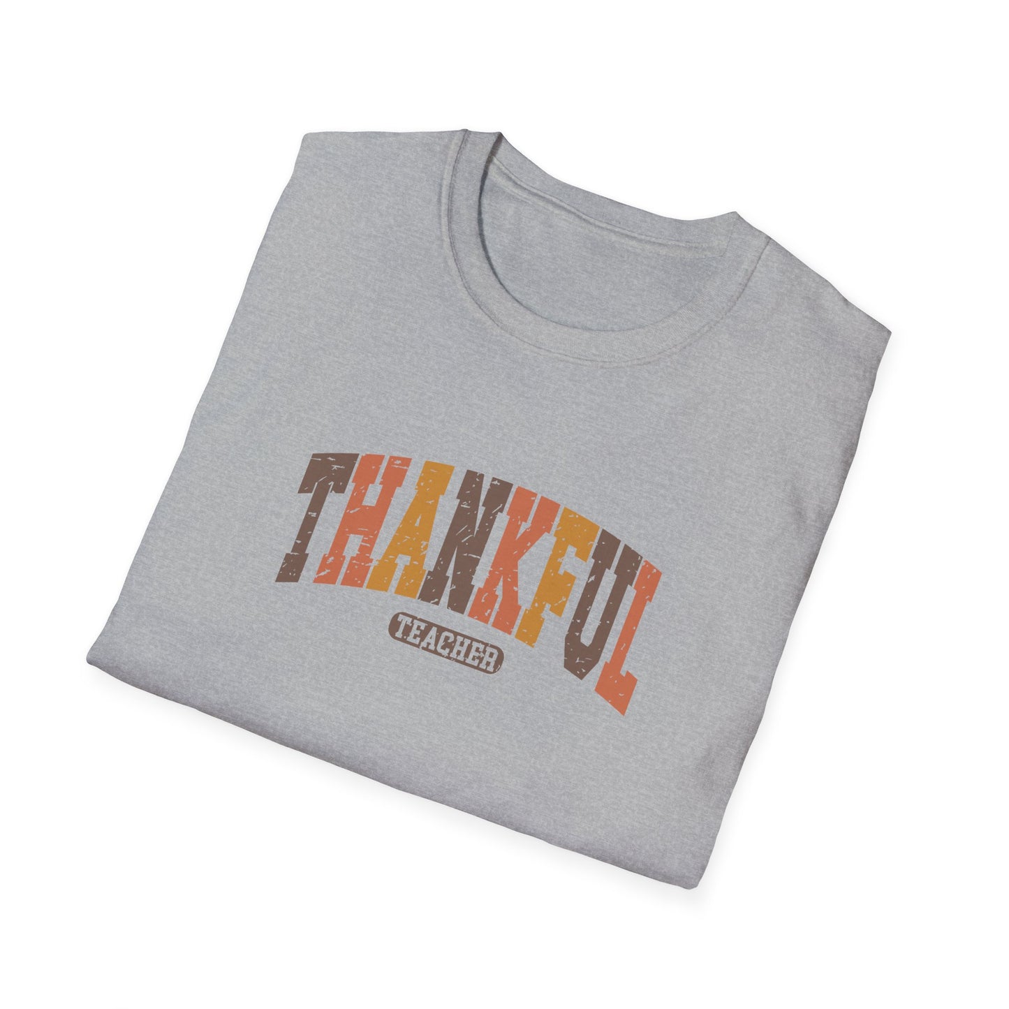 Thankful Teacher Unisex Softstyle Thanksgiving Teacher T-Shirt – Perfect for Educators and Appreciation Days