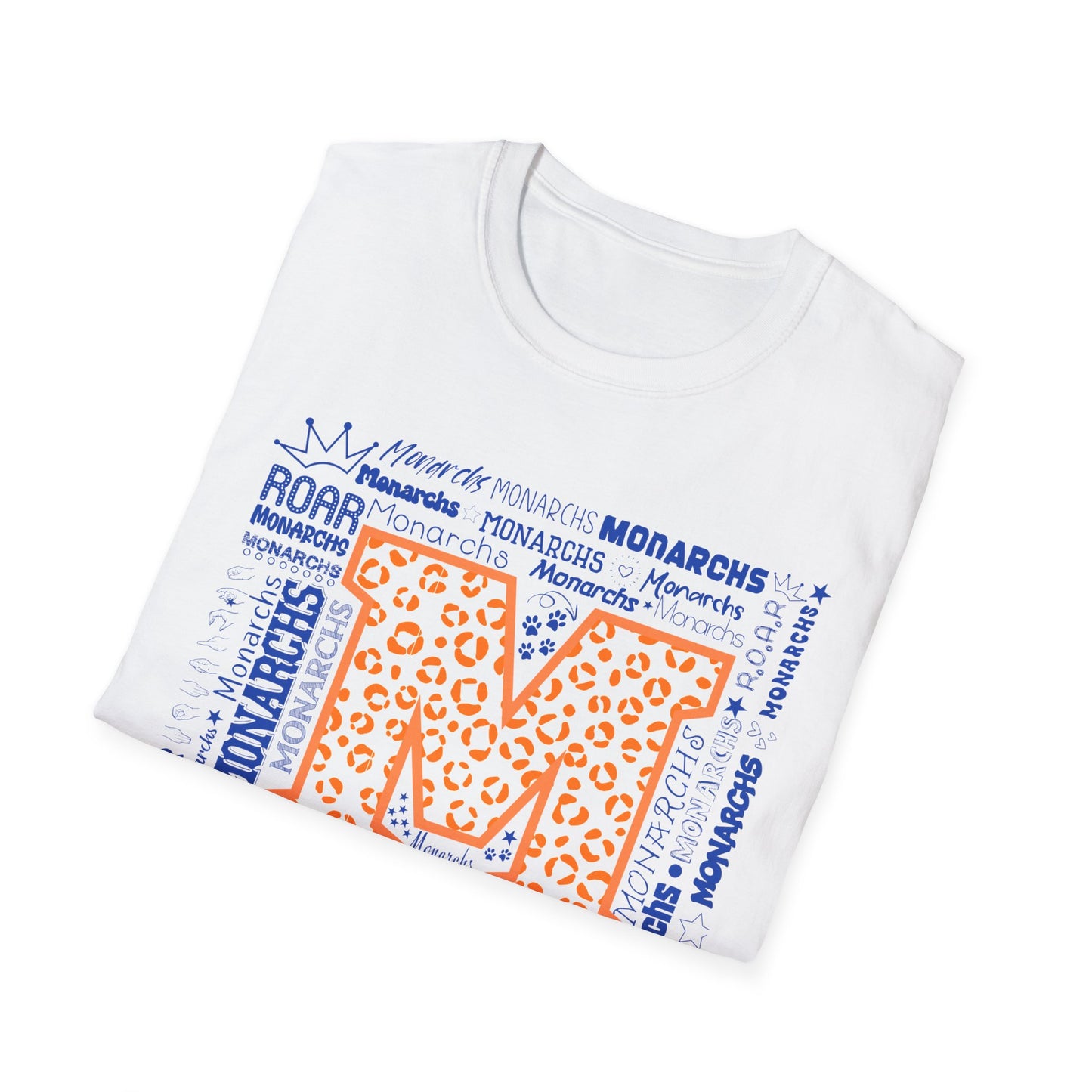 Orange Leopard M Monarchs Softstyle T-Shirt - Perfect for Team Spirit & Celebrations