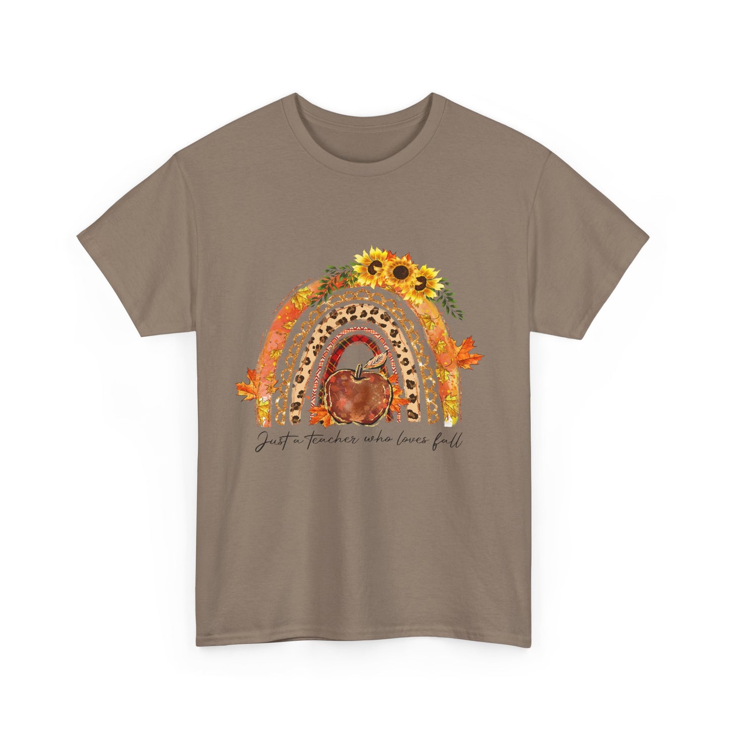 Fall Vibes Unisex Heavy Cotton Tee - 'Just a Teacher Who Loves Fall'