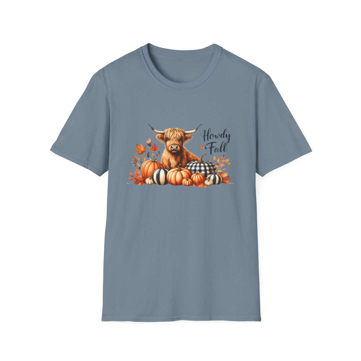Autumn Cow Graphic T-Shirt - Perfect for Fall Celebrations