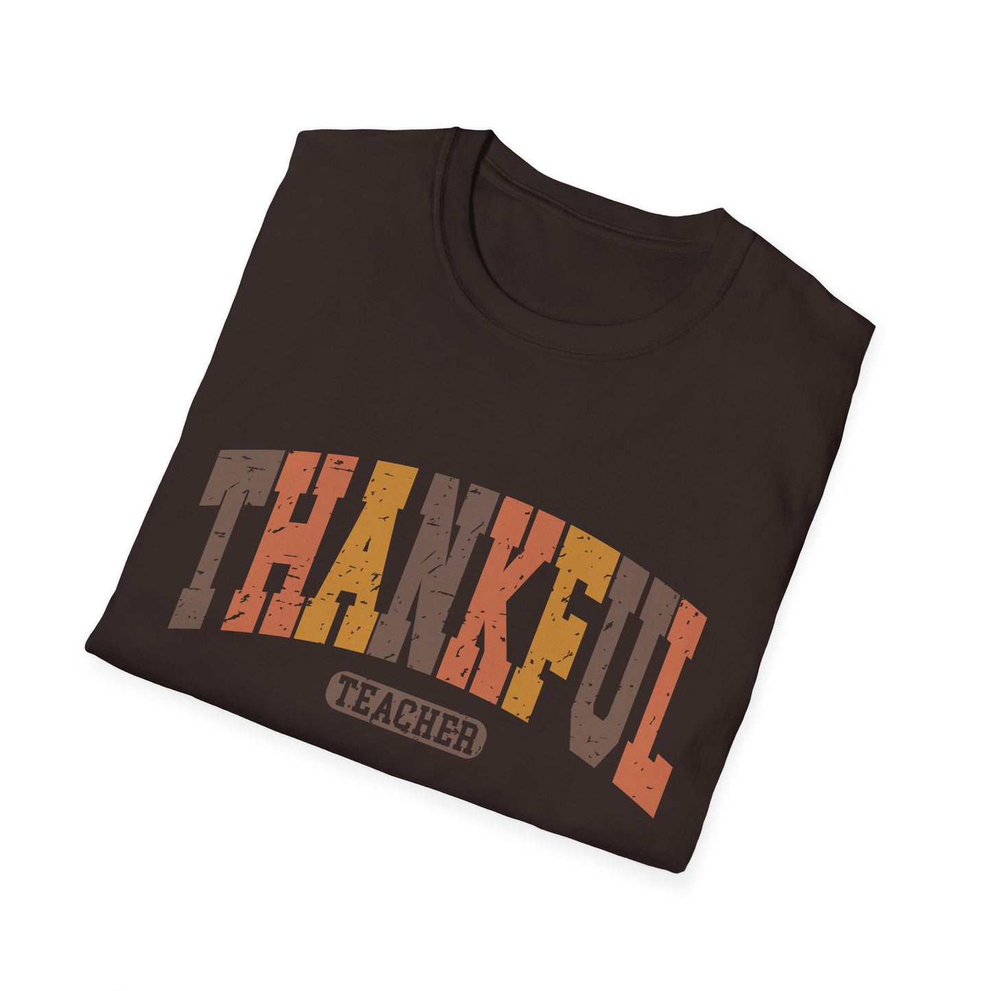 Thankful Teacher Unisex Softstyle Thanksgiving Teacher T-Shirt – Perfect for Educators and Appreciation Days