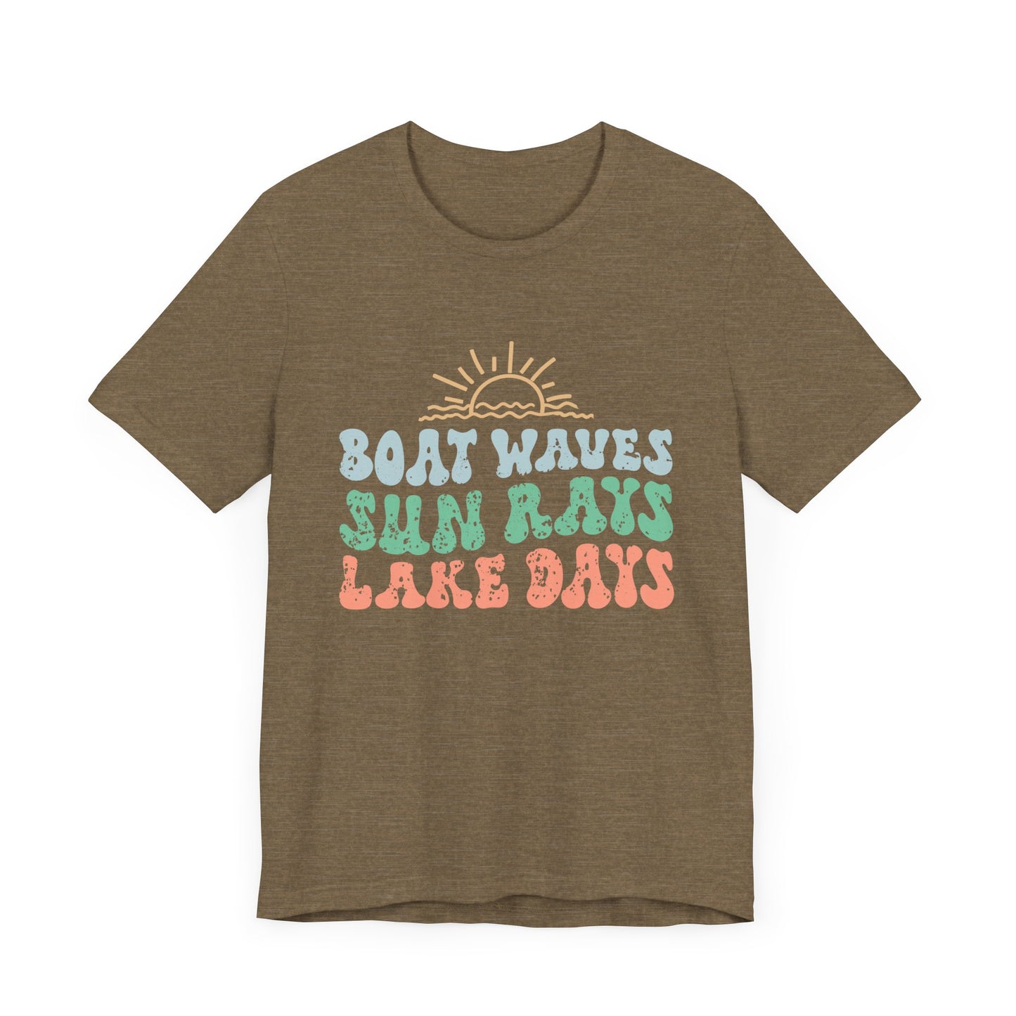 Boat Waves Sun Rays Lake Days Unisex Jersey Short Sleeve Tee