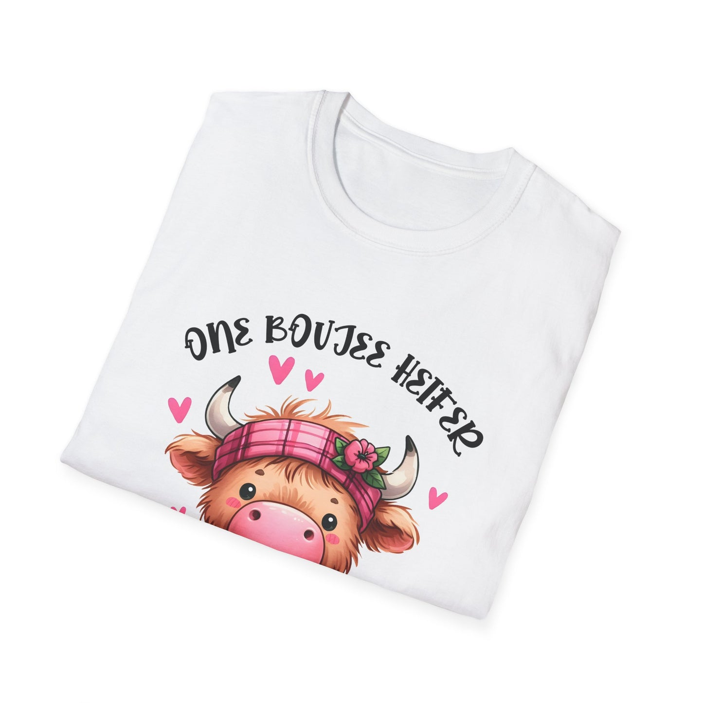 One Boujee Heifer Unisex Softstyle Cow T-Shirt - Cute Cow Graphic Tee