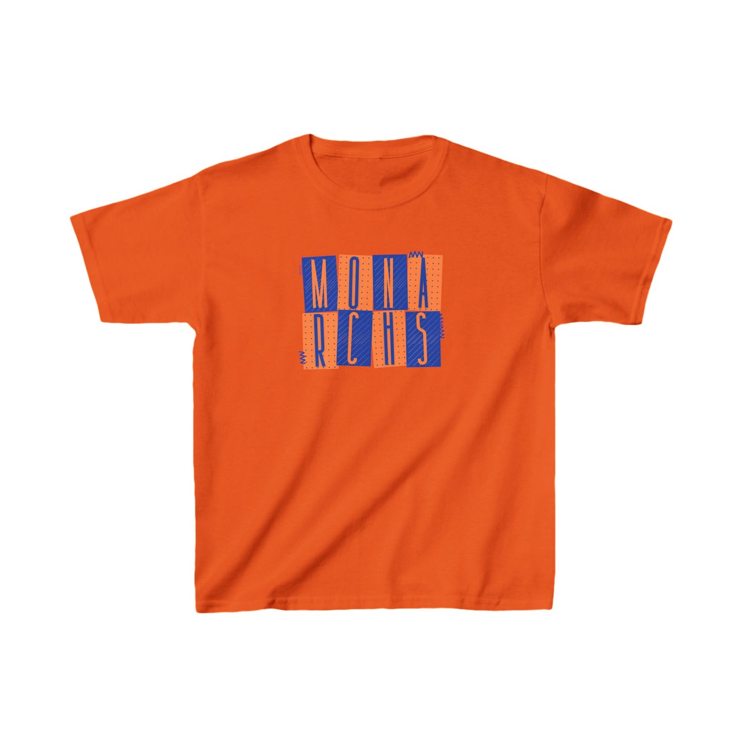 Kids Monarchs Squares Heavy Cotton Tee - Fun & Vibrant Youth Shirt