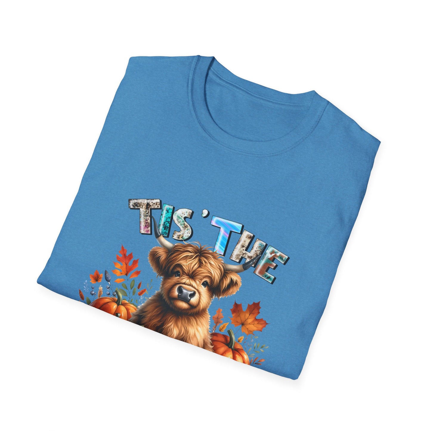 Tis the Season Fall Cow Unisex Softstyle T-Shirt