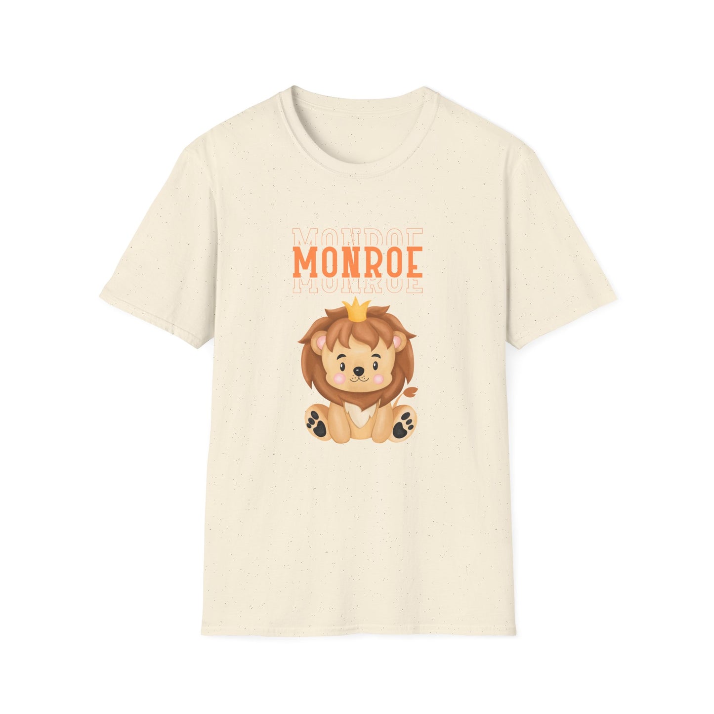 Triple Monroe Orange Lettering with Cute Lion King Unisex Adult Softstyle T-Shirt