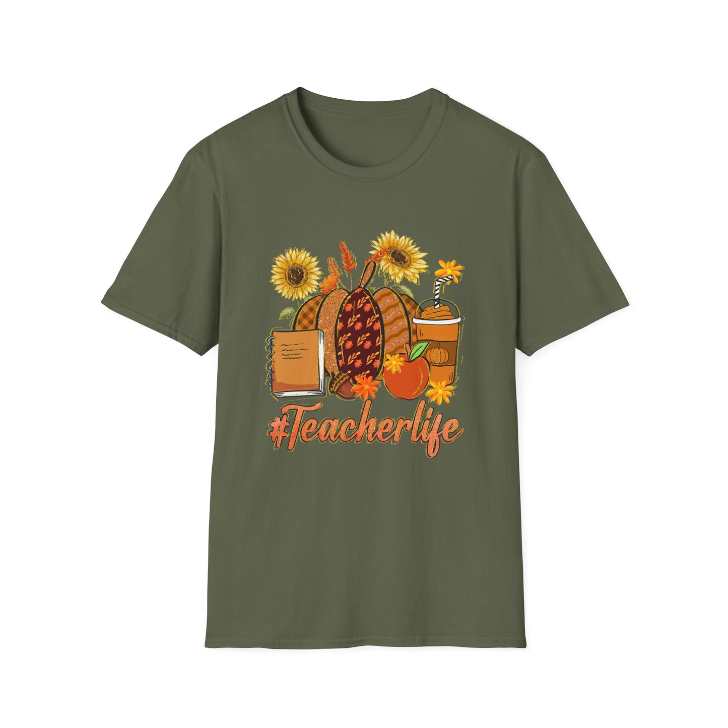 #Teacherlife Fall Unisex Softstyle T-Shirt - Perfect Gift for Teachers, Back to School, and Appreciation Events