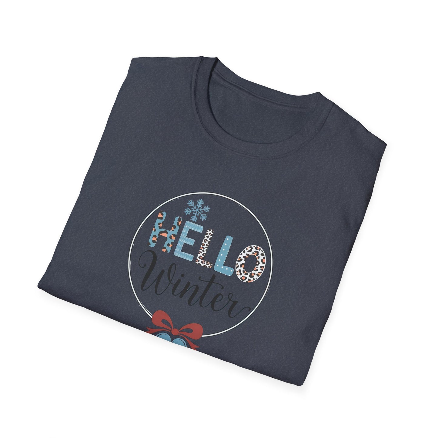 Hello Winter Unisex Softstyle T-Shirt | Cozy Seasonal Tee for Celebrations