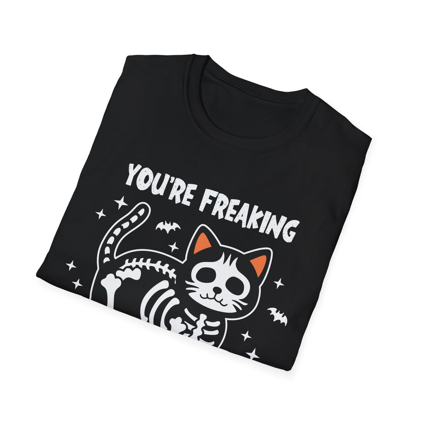 You're Freaking Meowt Skeleton Cat Unisex Softstyle Halloween T-Shirt