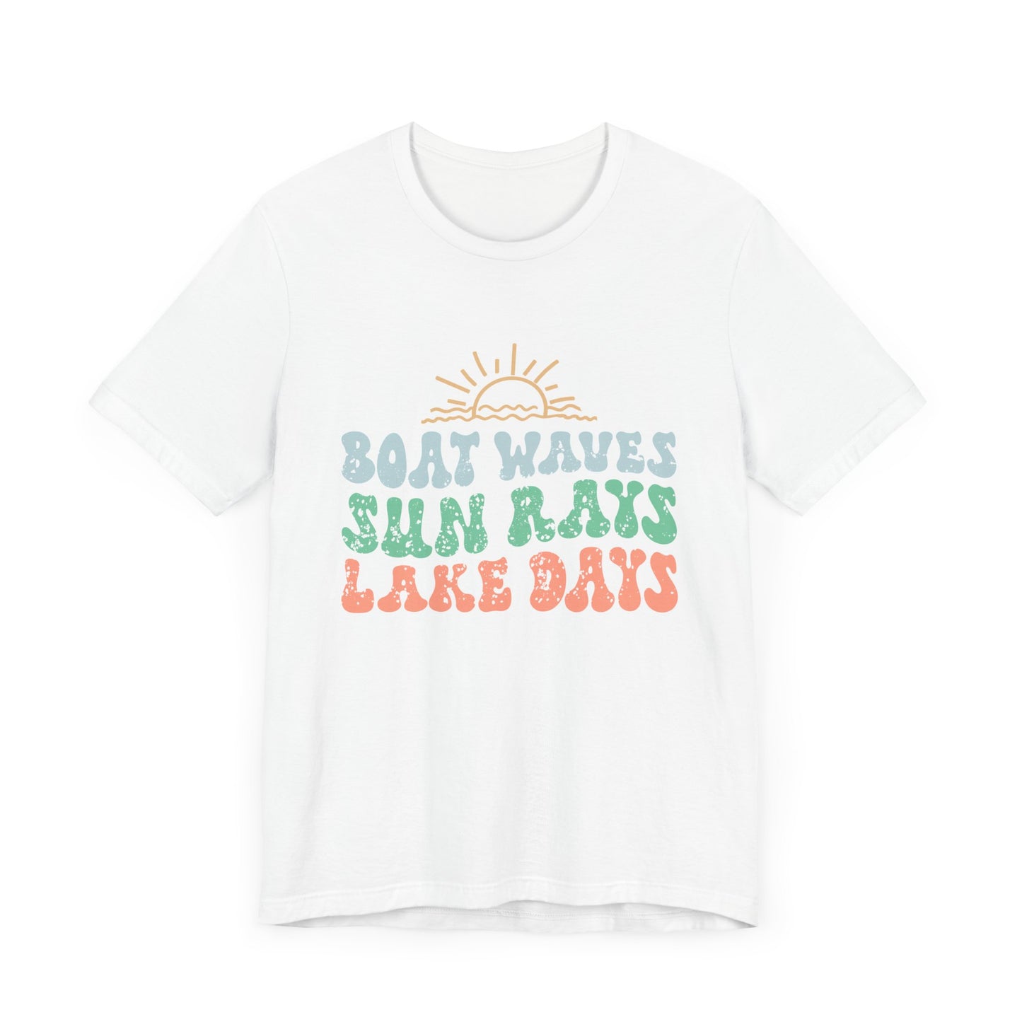 Boat Waves Sun Rays Lake Days Unisex Jersey Short Sleeve Tee