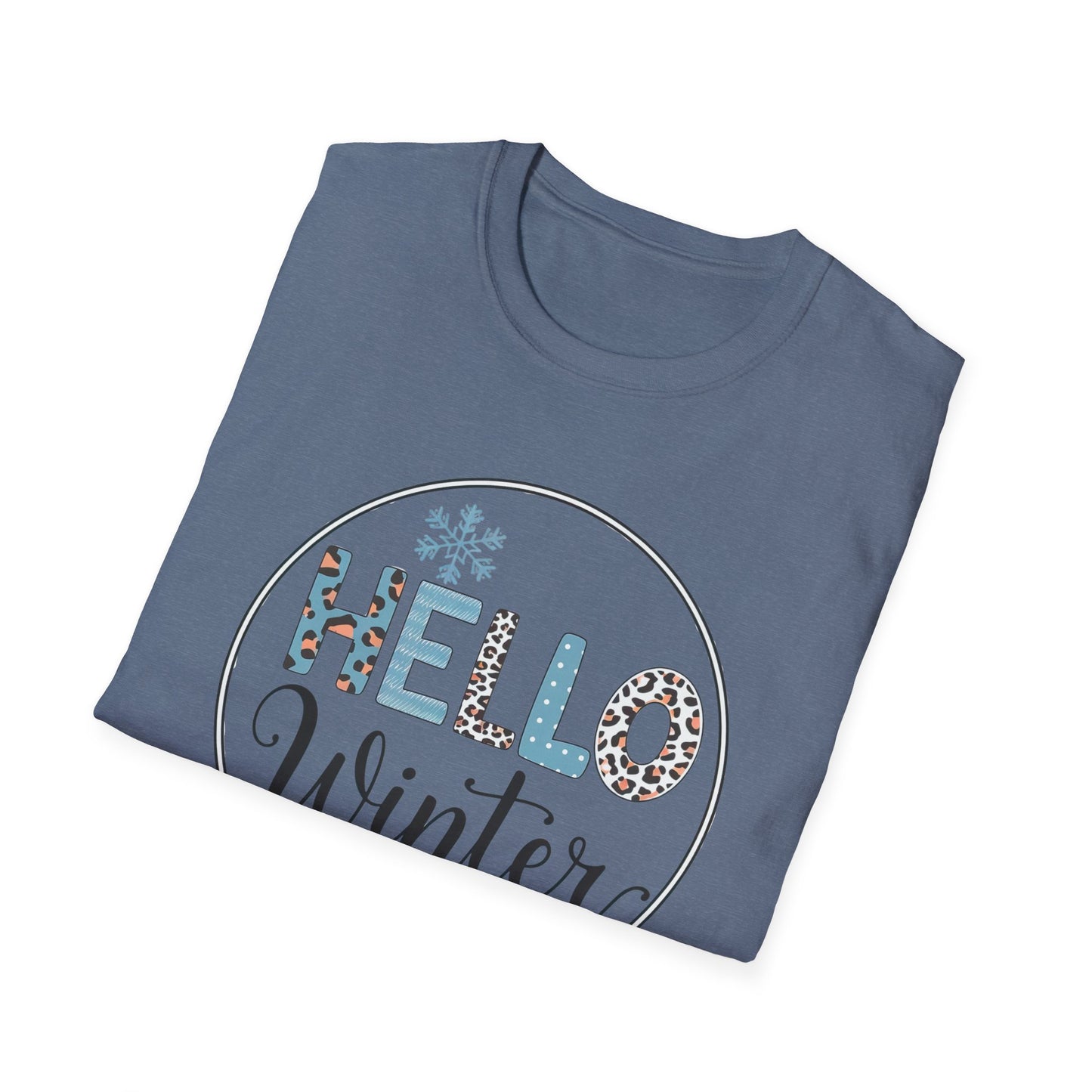 Hello Winter Unisex Softstyle T-Shirt | Cozy Seasonal Tee for Celebrations