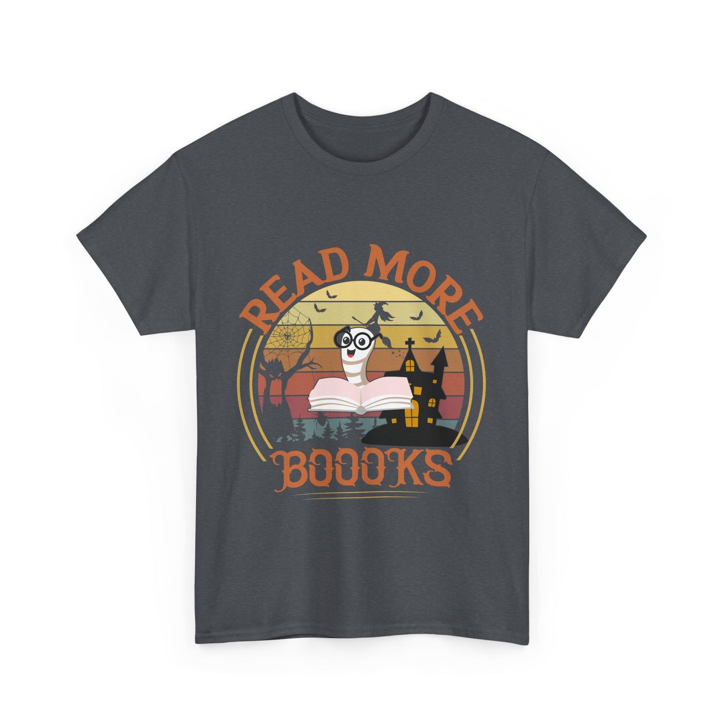 Read More Books Unisex Heavy Cotton Tee - Cozy Book Lover Halloween Teacher School Shirt