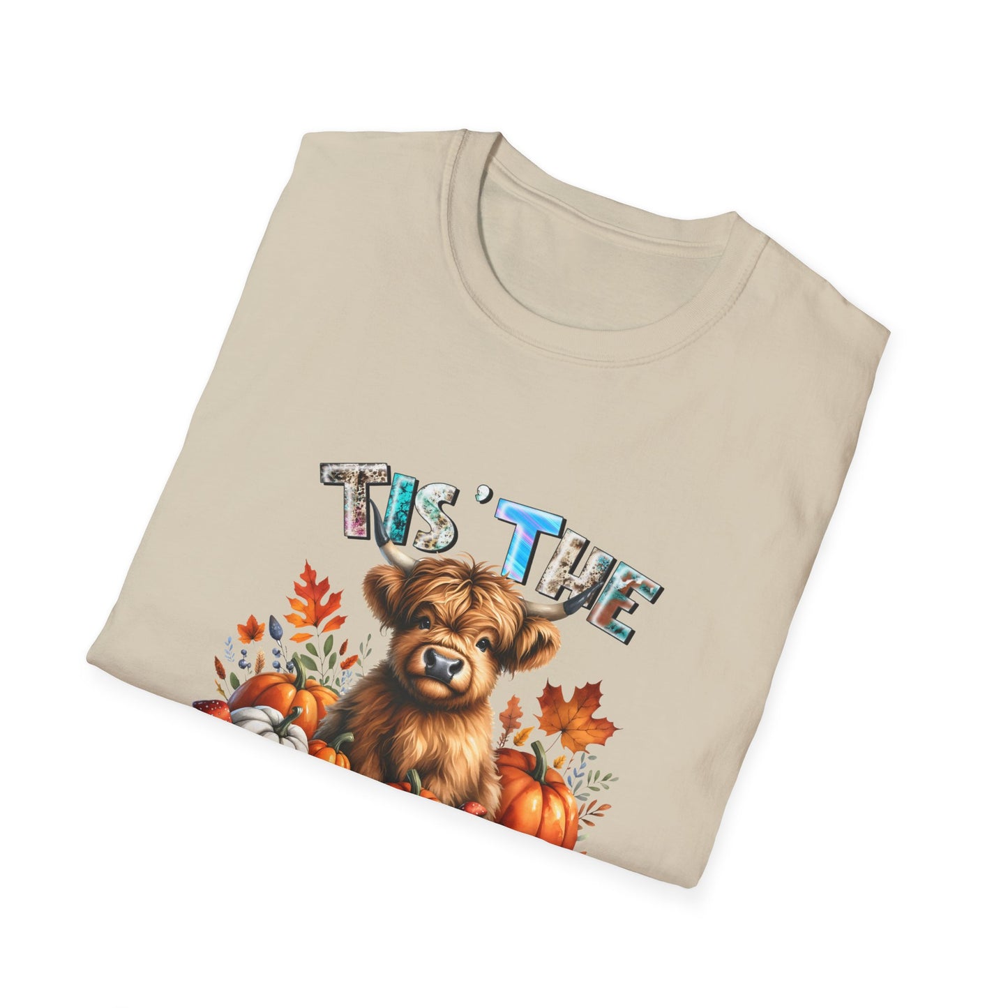 Tis the Season Fall Cow Unisex Softstyle T-Shirt