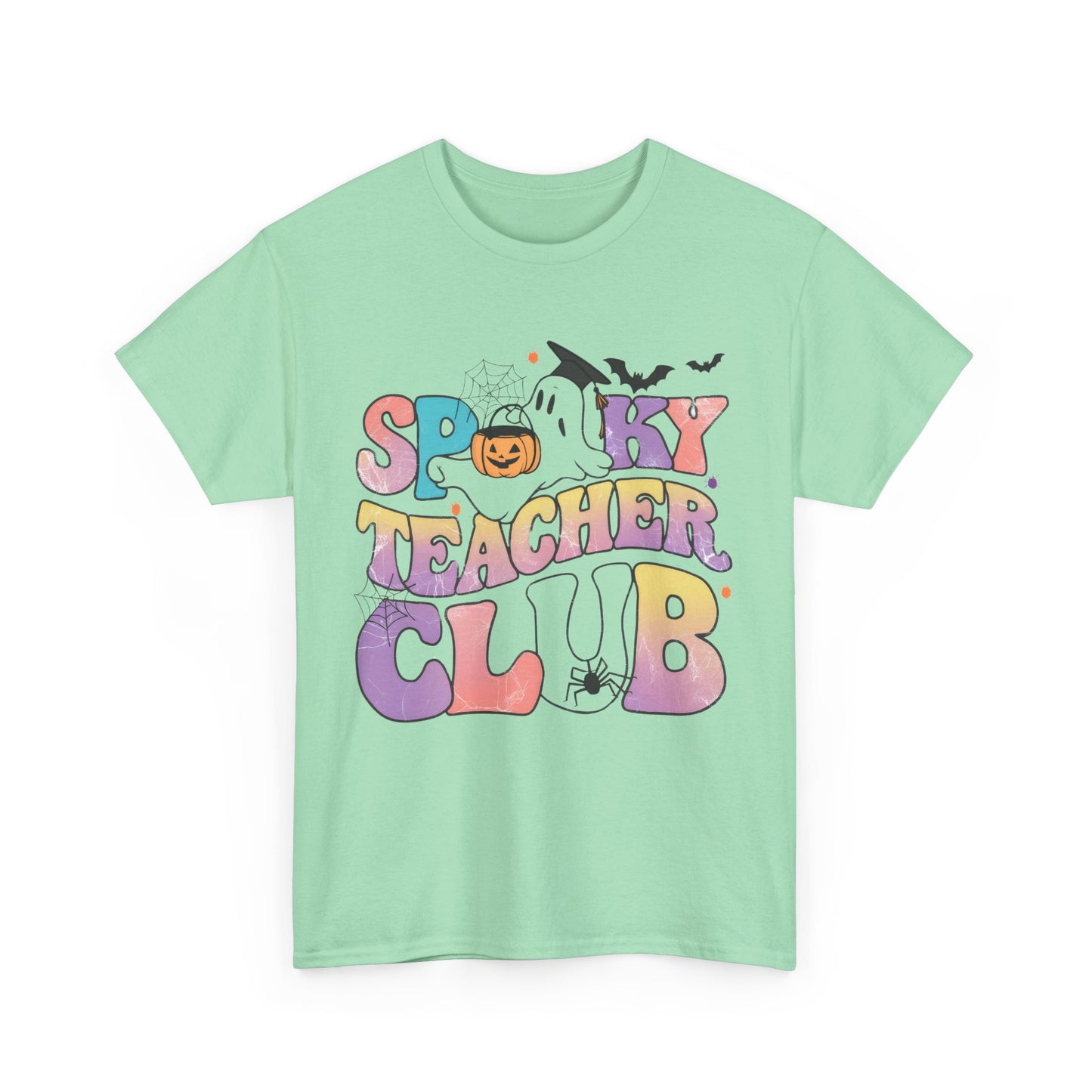 Spooky Teacher Club Unisex Heavy Cotton Tee - Perfect for Halloween Celebrations