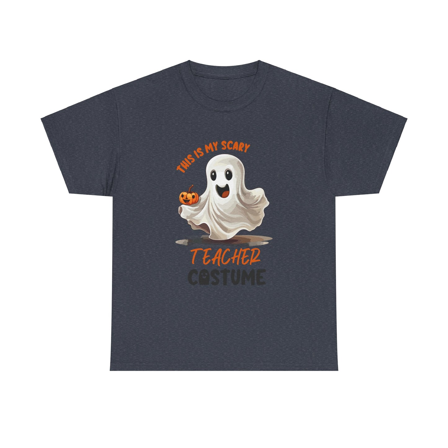 Funny Ghost Teacher Costume Tee | Unisex Heavy Cotton Shirt for School Teacher