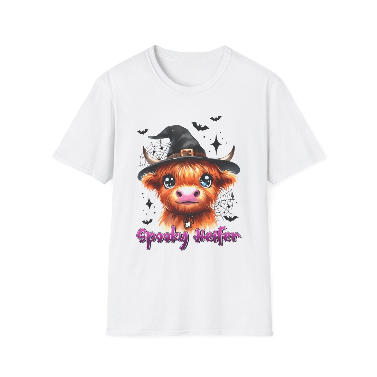 Spooky Heifer Halloween Cow Unisex Softstyle T-Shirt for Halloween