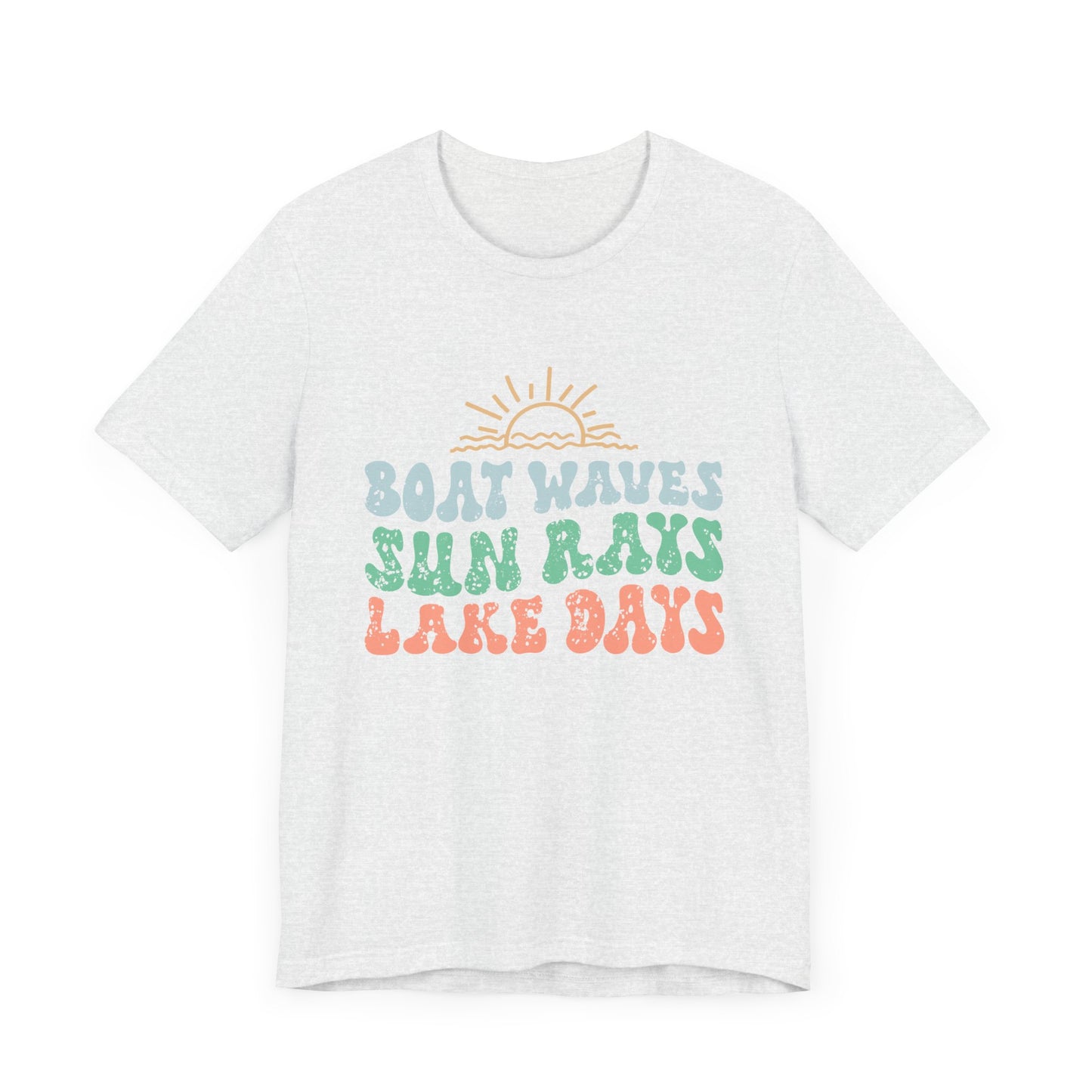 Boat Waves Sun Rays Lake Days Unisex Jersey Short Sleeve Tee