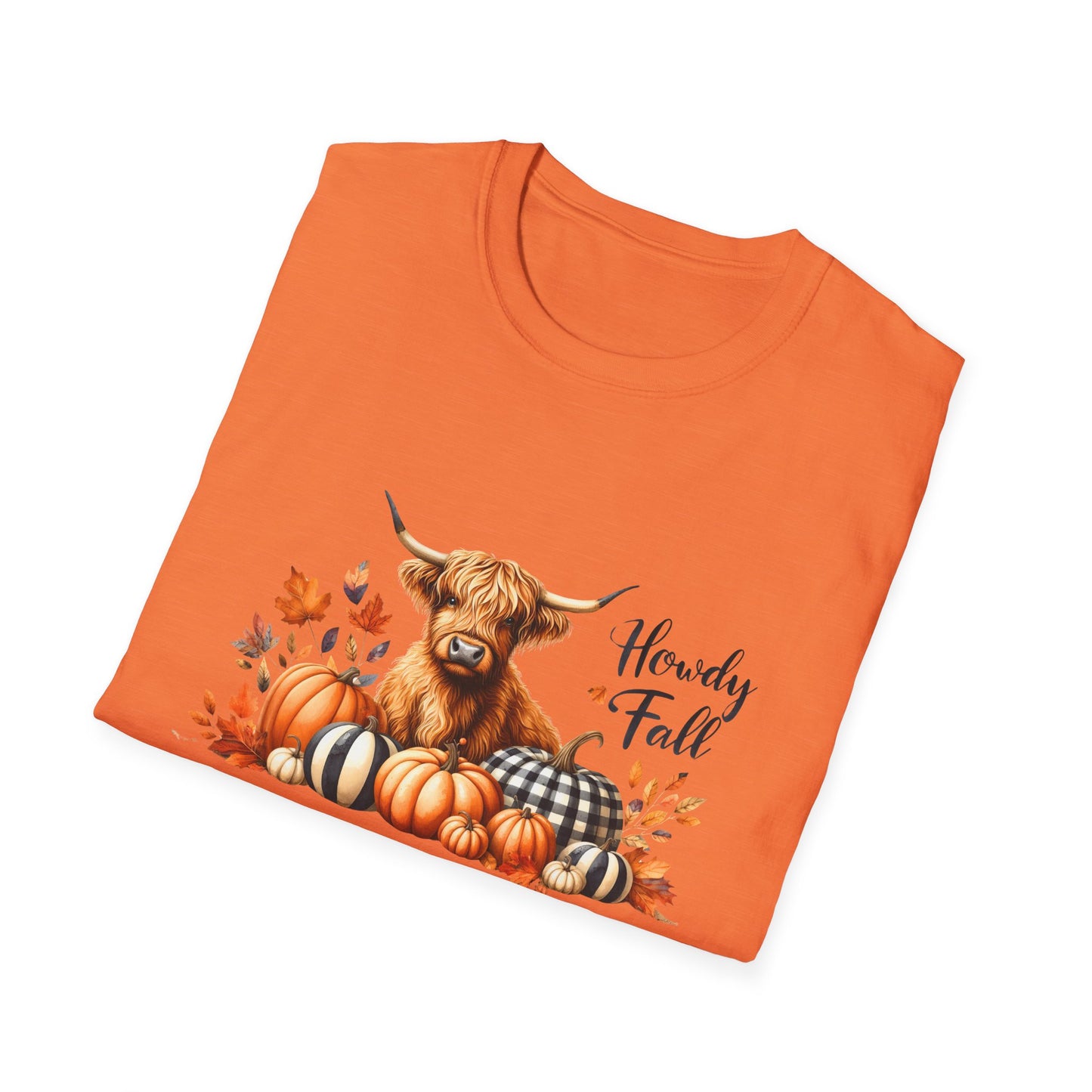 Autumn Cow Graphic T-Shirt - Perfect for Fall Celebrations