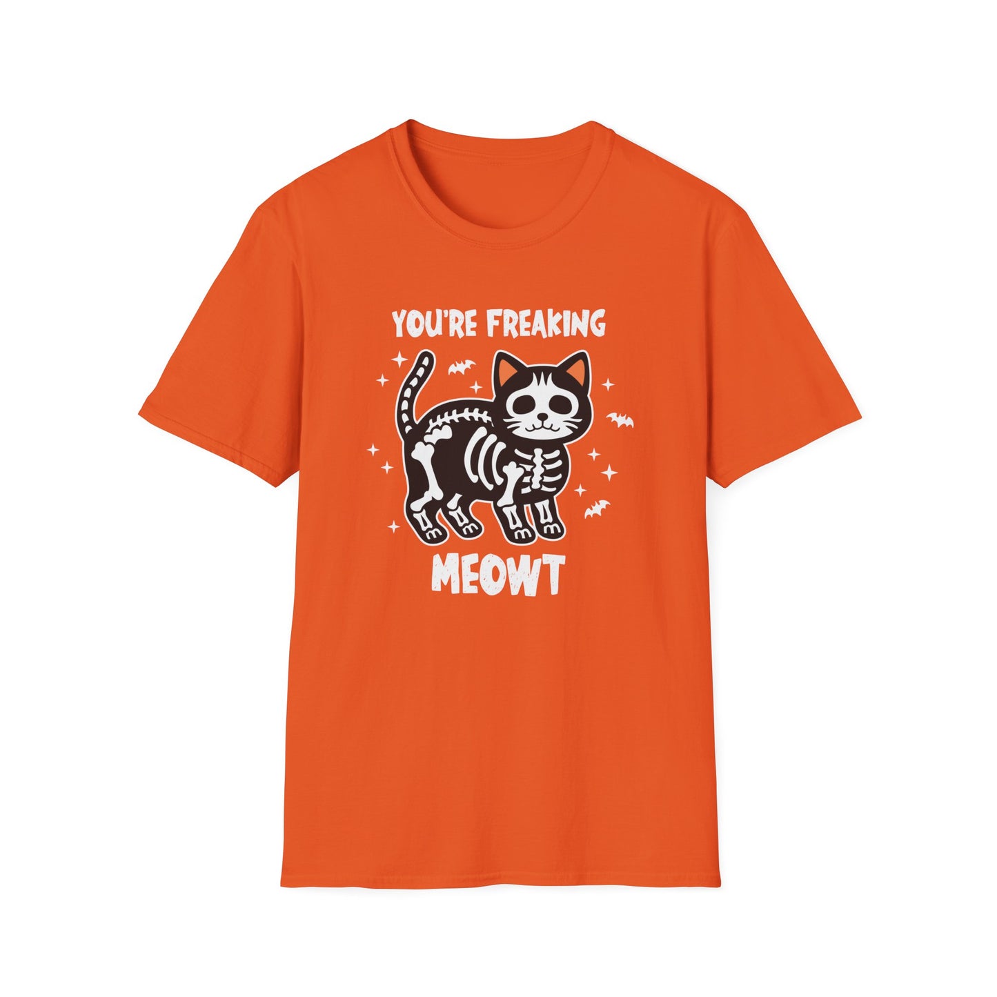 You're Freaking Meowt Skeleton Cat Unisex Softstyle Halloween T-Shirt