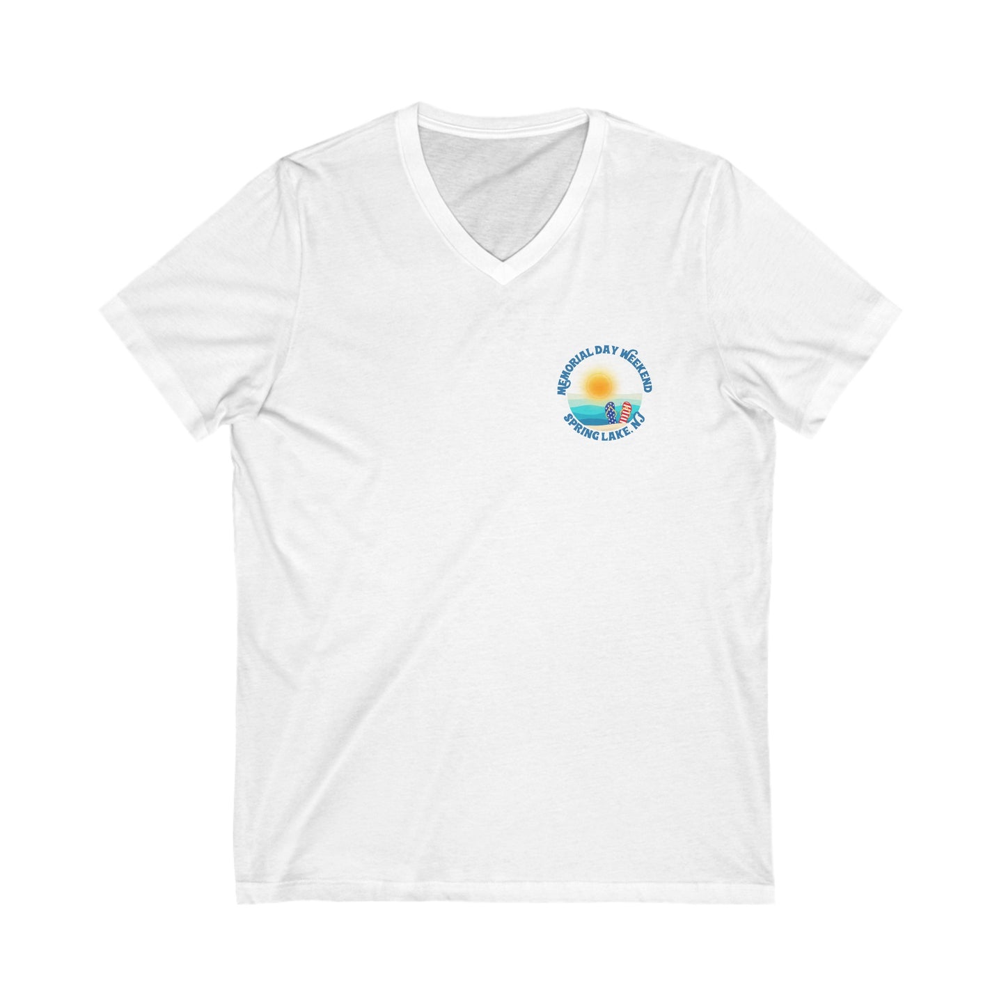 MDW VNECK Remembering and Cherishing Unisex Jersey Short Sleeve V-Neck Tee